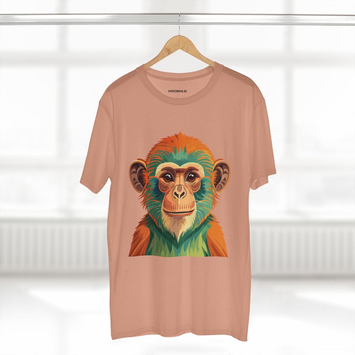 Retro2Nova Monkey Shirt Unisex Premium Cotton Staple Tee With Original Art Design From Our Art Collection