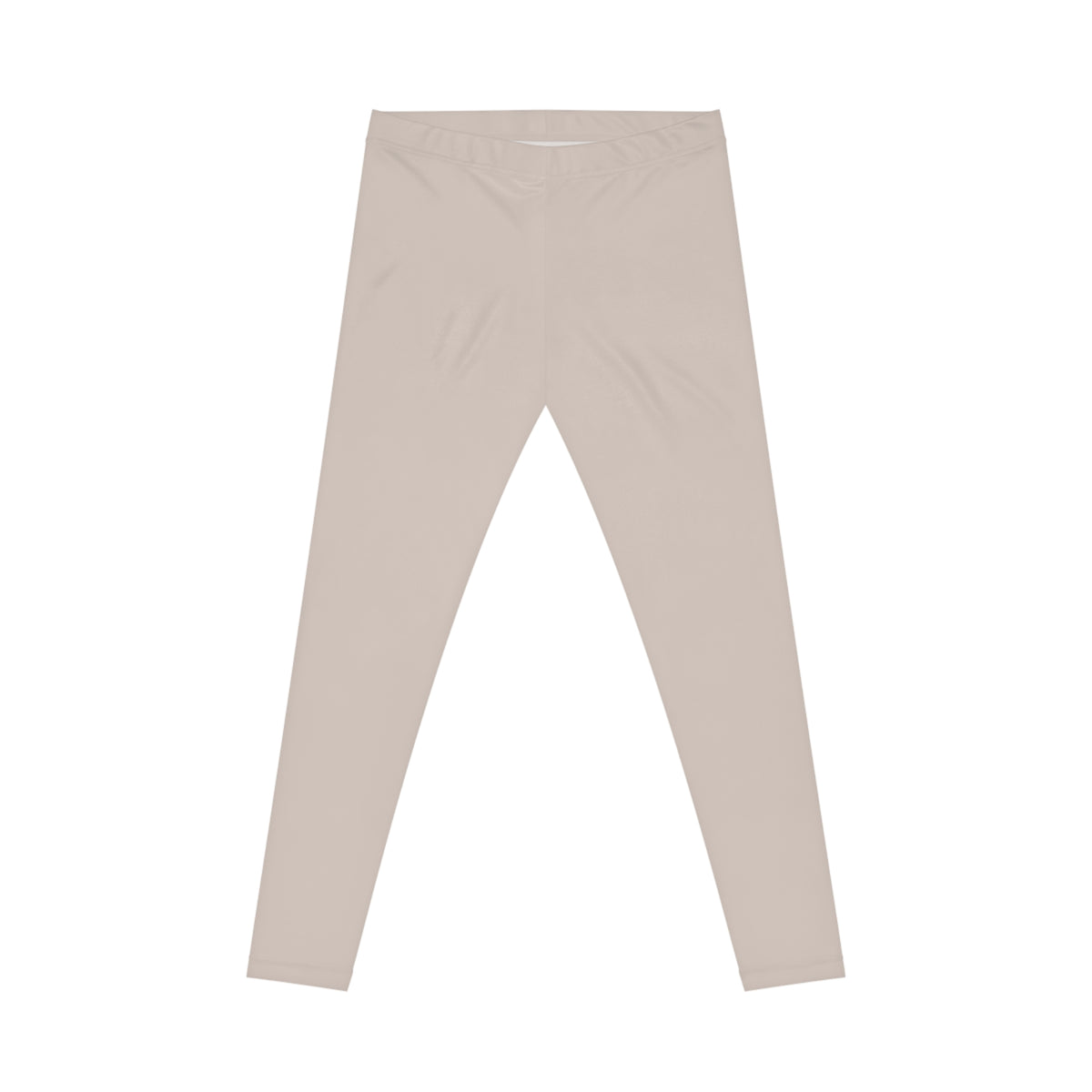 Beige Bisque Color Women's Poly-Span Casual Leggings XS-2XL