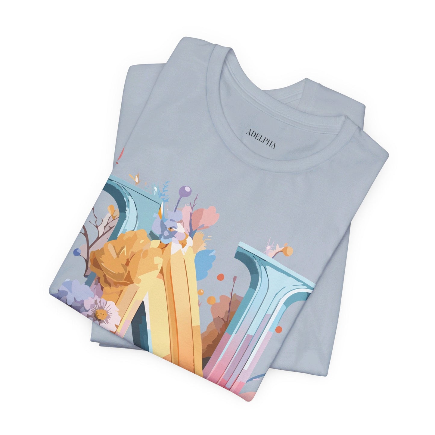 Letter N Shirt Classic Unisex Graphic Tee With Premium Vintage Adelpha Artwork Jersey Short Sleeve