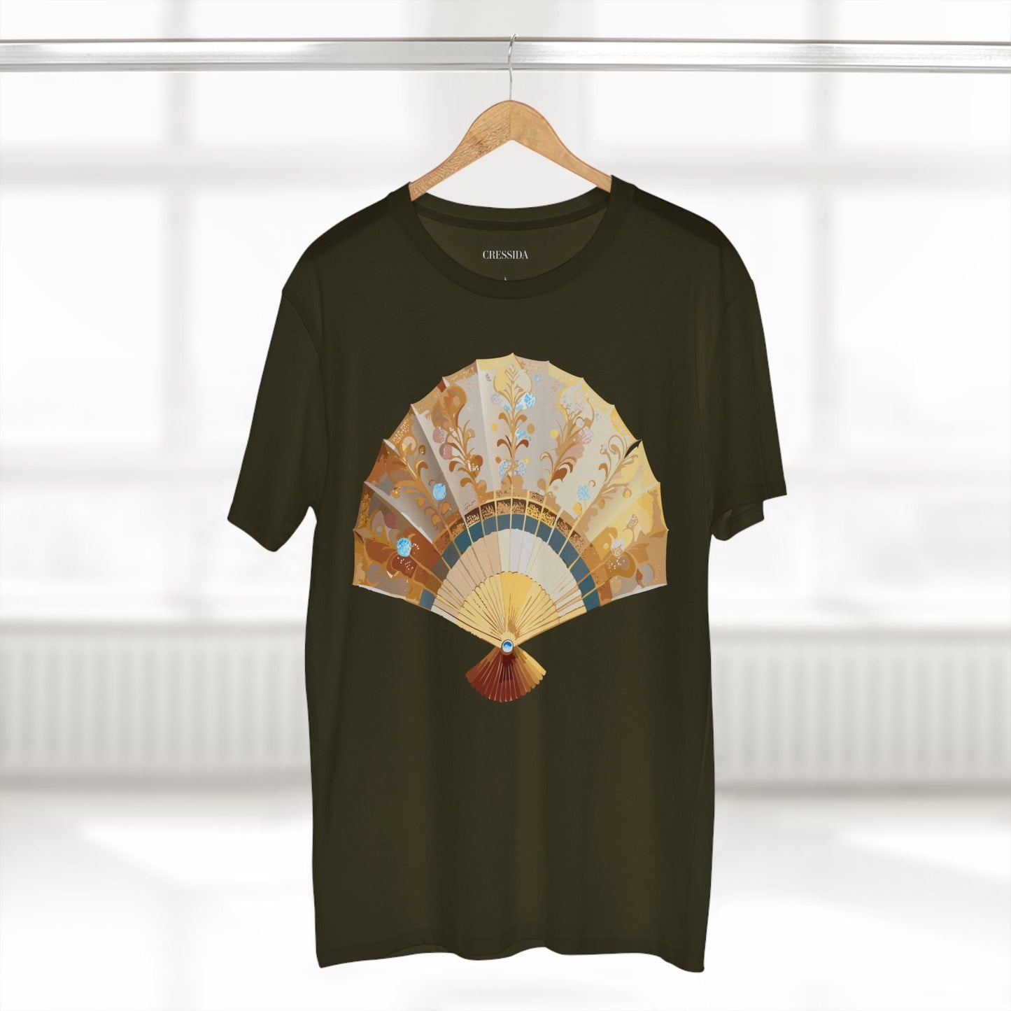 Antique Fan Graphic Design T-Shirt Unisex 100 Cotton Floral Carnival Artwork Tee 21