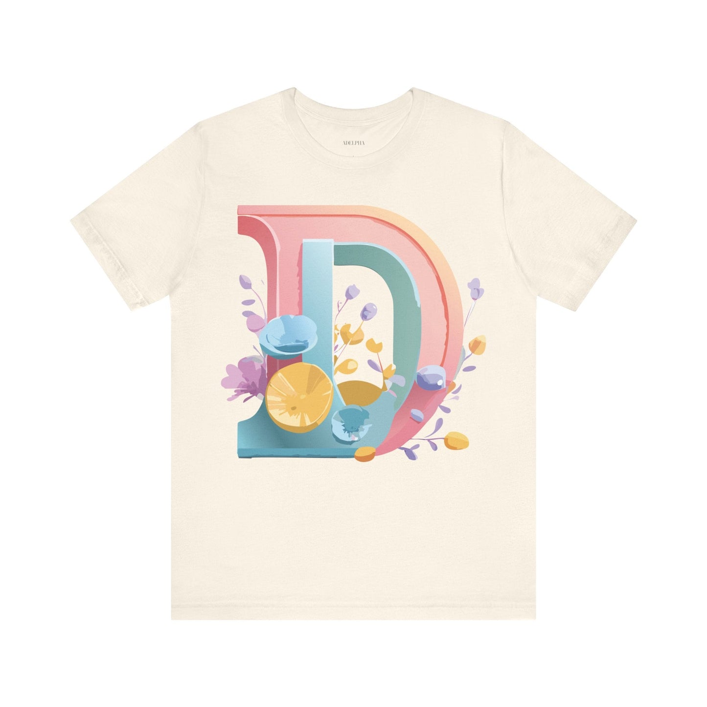 Adelpha Letter D Shirt Unisex Graphic Tee Short Sleeve Vintage Inspired Art Design