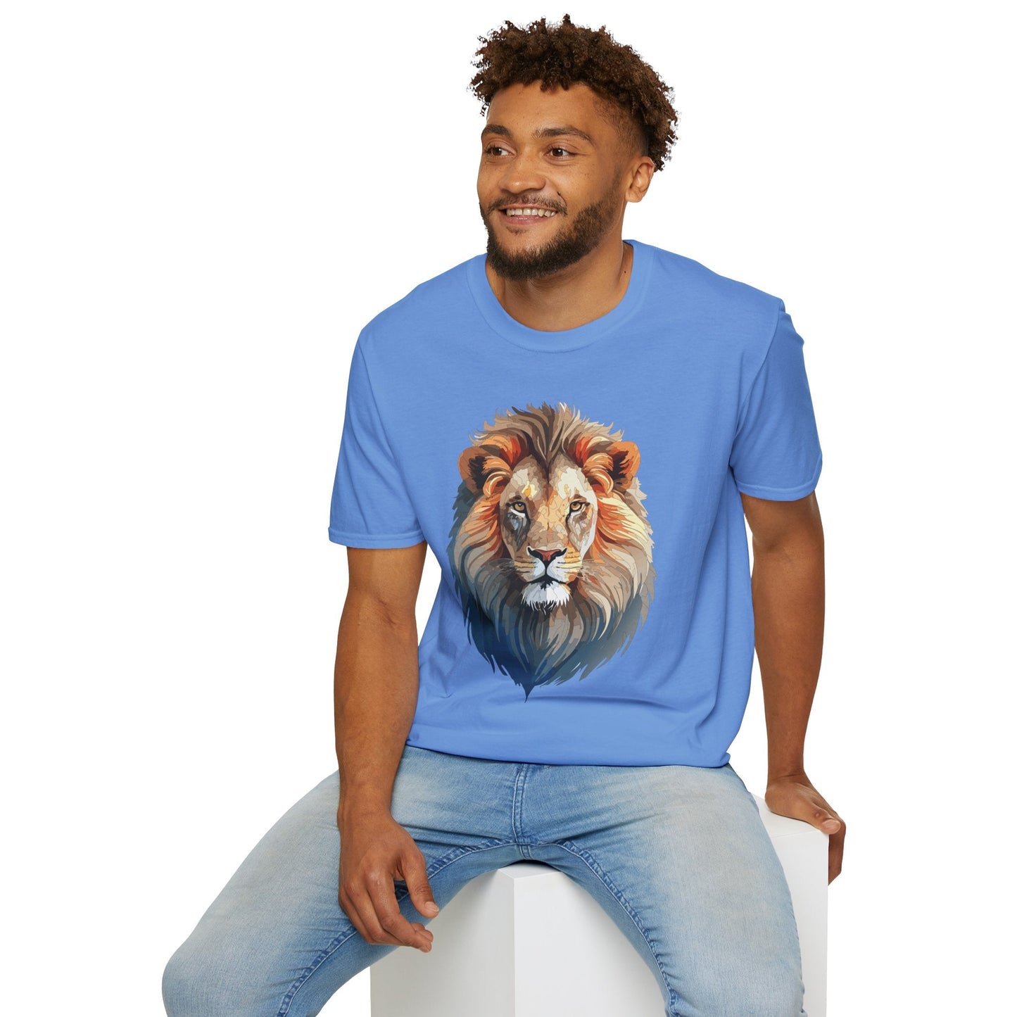 Gildan Lion Graphic Short Sleeve Softstyle Tee 100 Percent Cotton