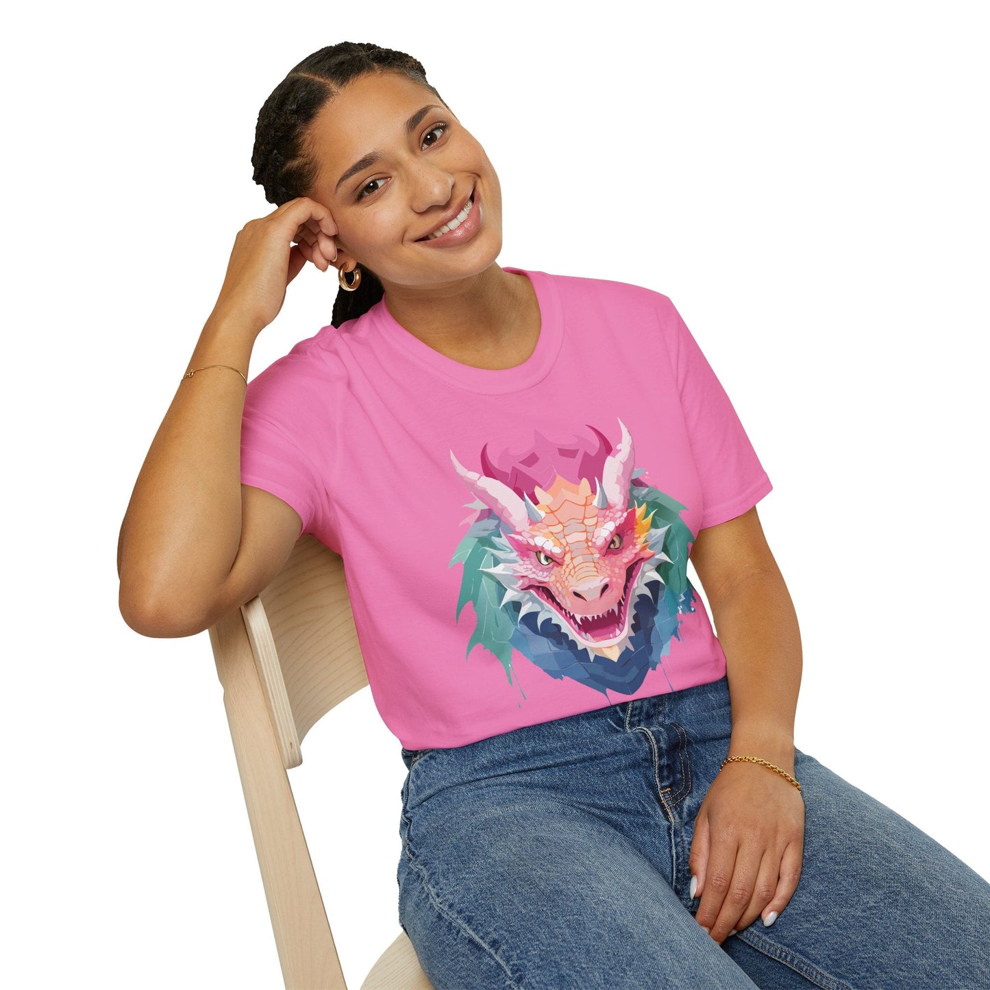 Dragon Graphic Unisex Cotton Softstyle Art Design Tee With Animals 28