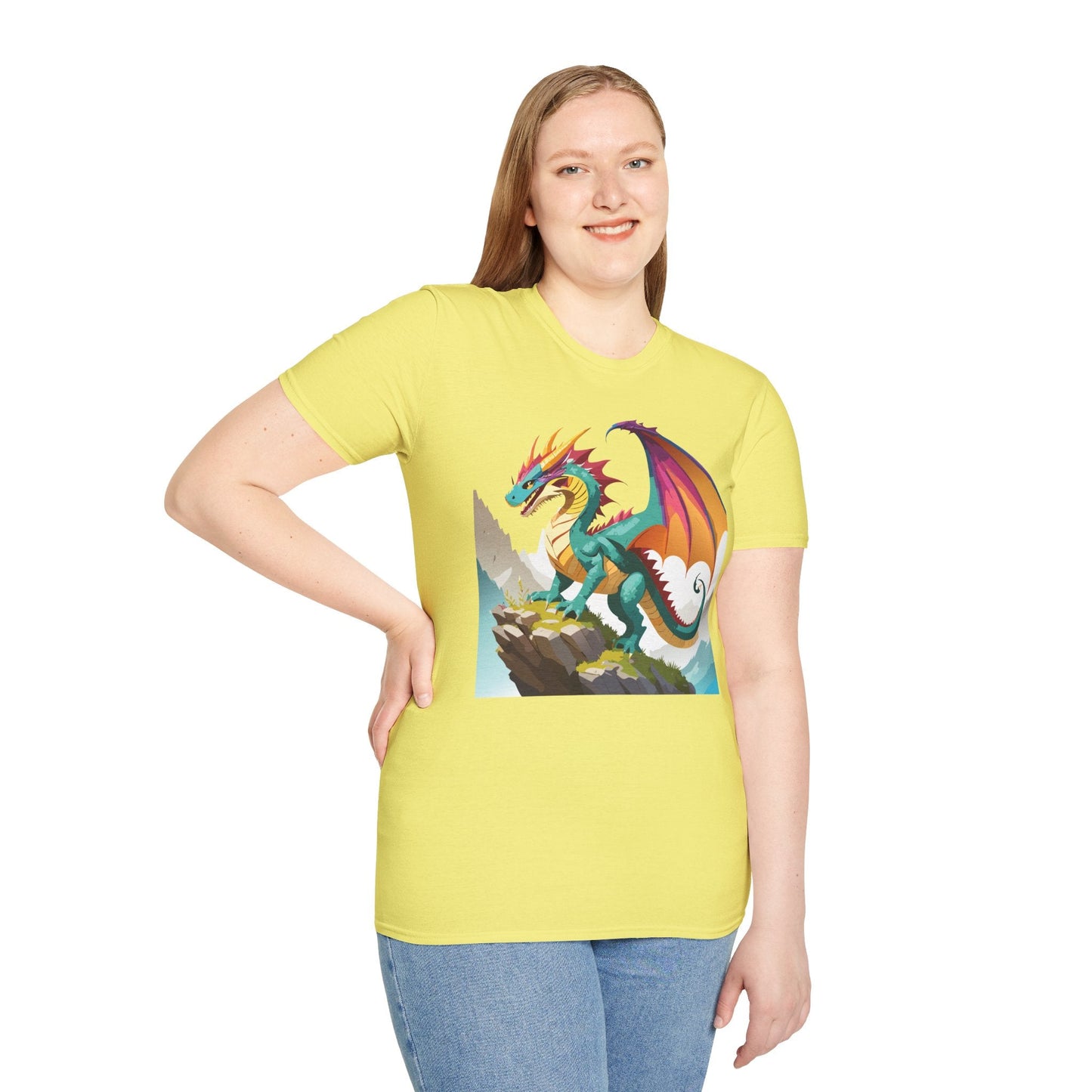 Dragon T Shirt Unisex Dragon Shirt With Animal Art Design Softstyle Cotton Tee Shirt