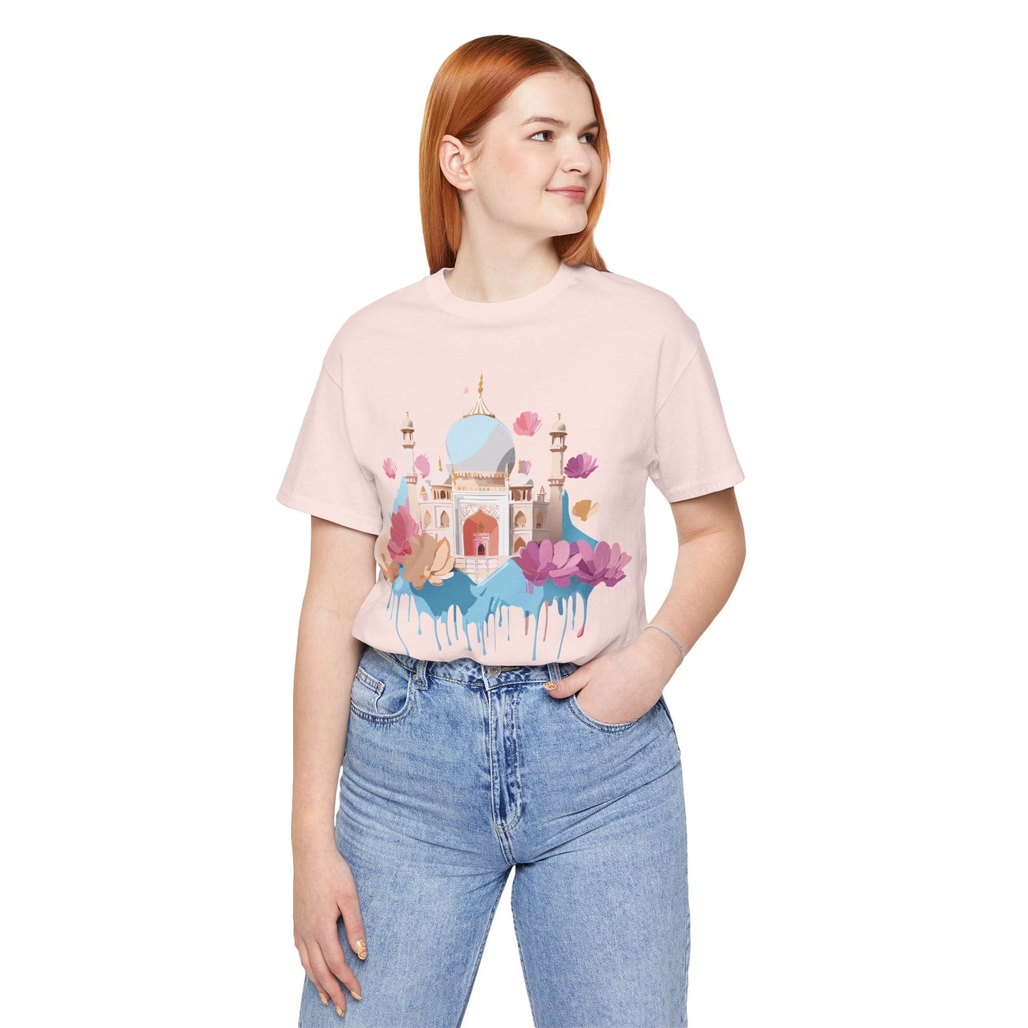 Tourist Shirt Taj Mahal Graphic Tee Unisex Short Sleeve Art From Adelpha Vintage Inspired