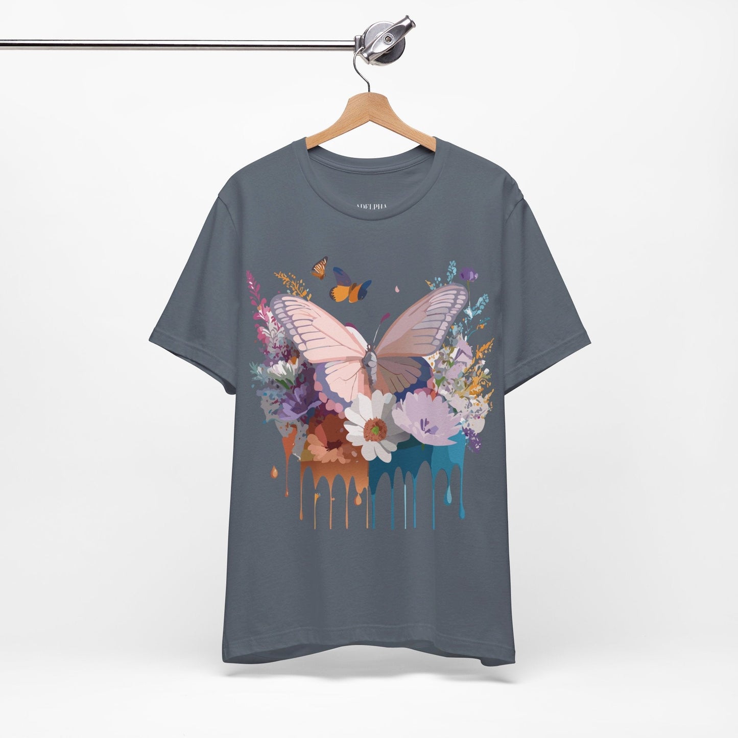 Butterfly Graphic Tee Unisex Vintage Art Design Adelpha Short Sleeve