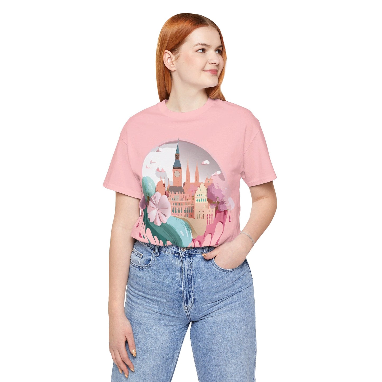 Prague Tourist Shirt Unisex Graphic Tee Featuring Vintage Inspired Art By Adelpha