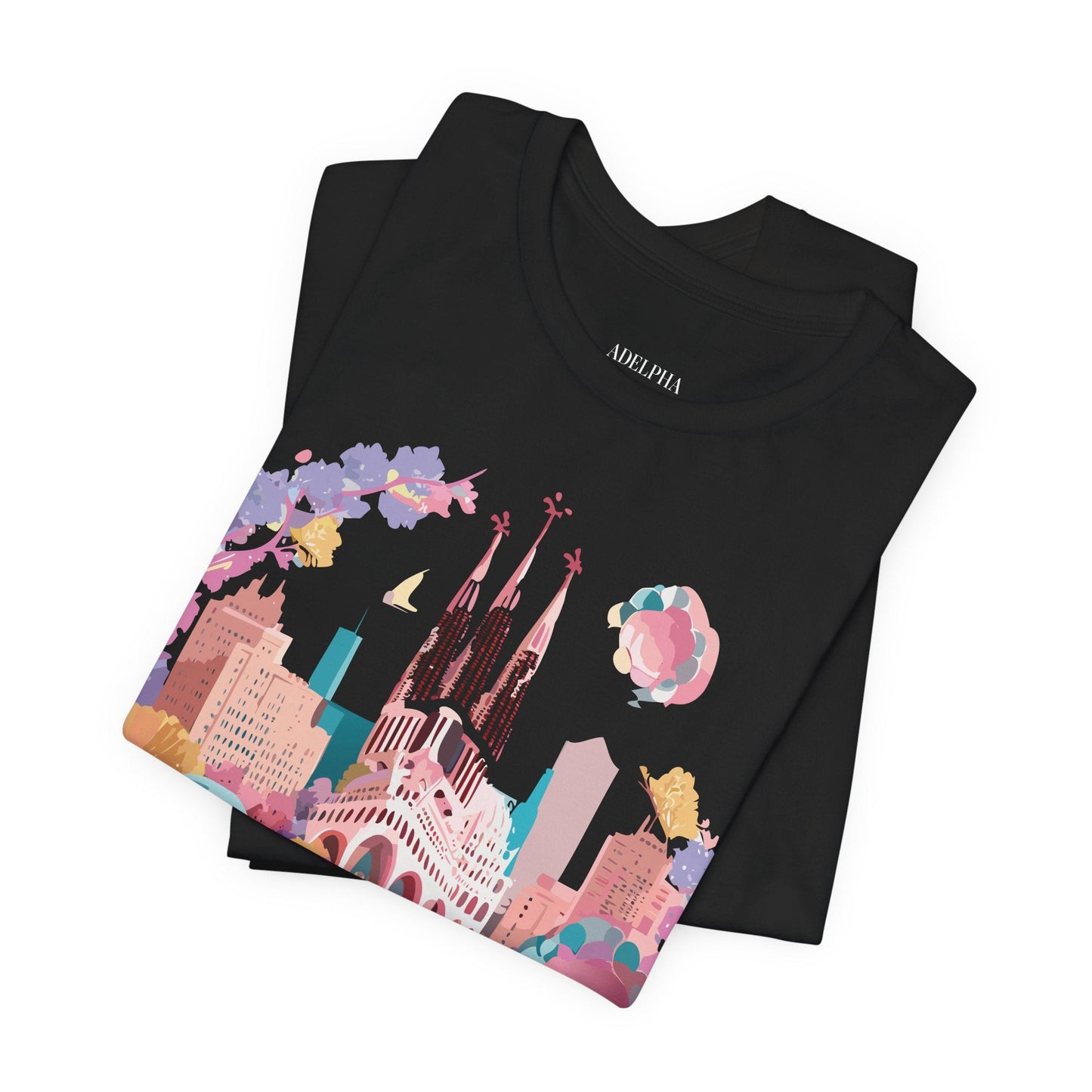 Tourist Shirt Barcelona Graphic Tee Unisex Vintage Style Adelpha Artwork Art Design Tee
