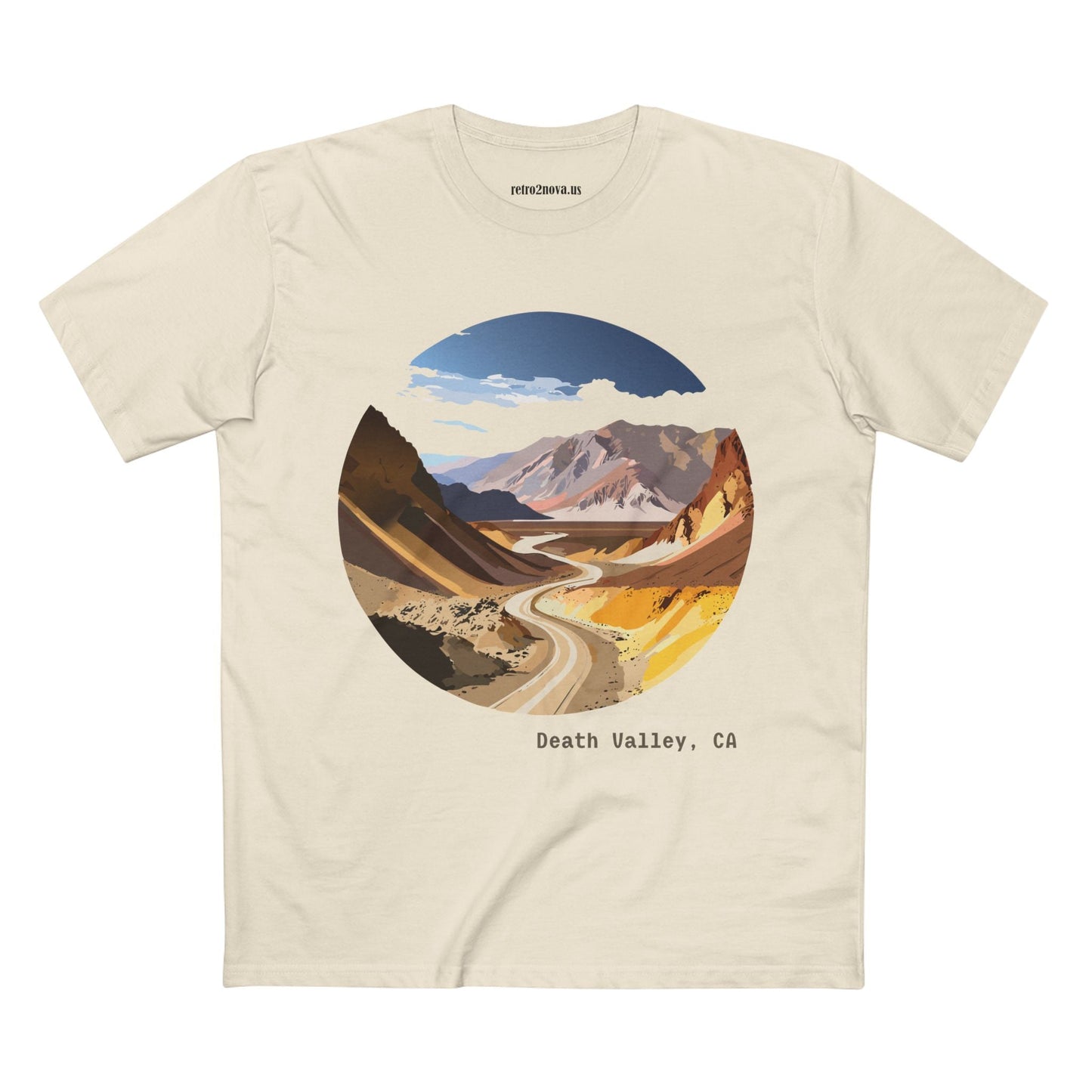 Travel Shirt Unisex Death Valley Tee With Original Art Design By Retro2Nova Premium Cotton Staple