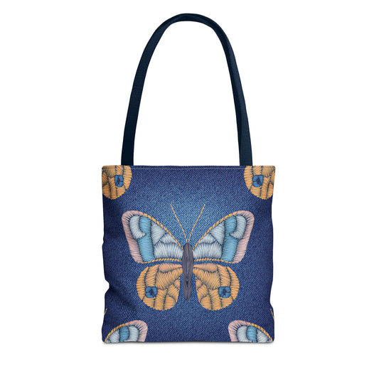 Denim Fabric Imitation Print Unisex Canvas Bag Poly Spun 3 Sizes Tote Bag 175