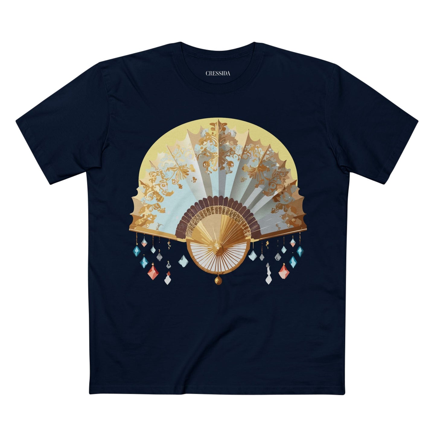 Antique Fan Graphic Design T-Shirt Unisex 100 Cotton Floral Carnival Artwork Tee 25