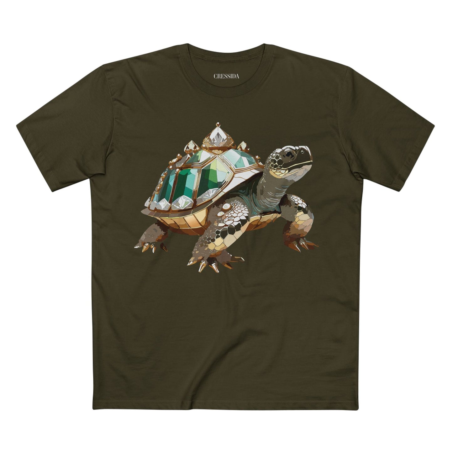 Turtle Graphic Unisex 100 Cotton Tee With Unique Animal Golden Medallion Art Design 32
