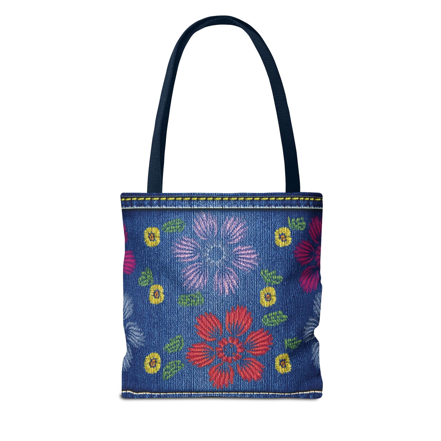 Denim Fabric Imitation Print Unisex Canvas Bag Poly Spun 3 Sizes Tote Bag 131