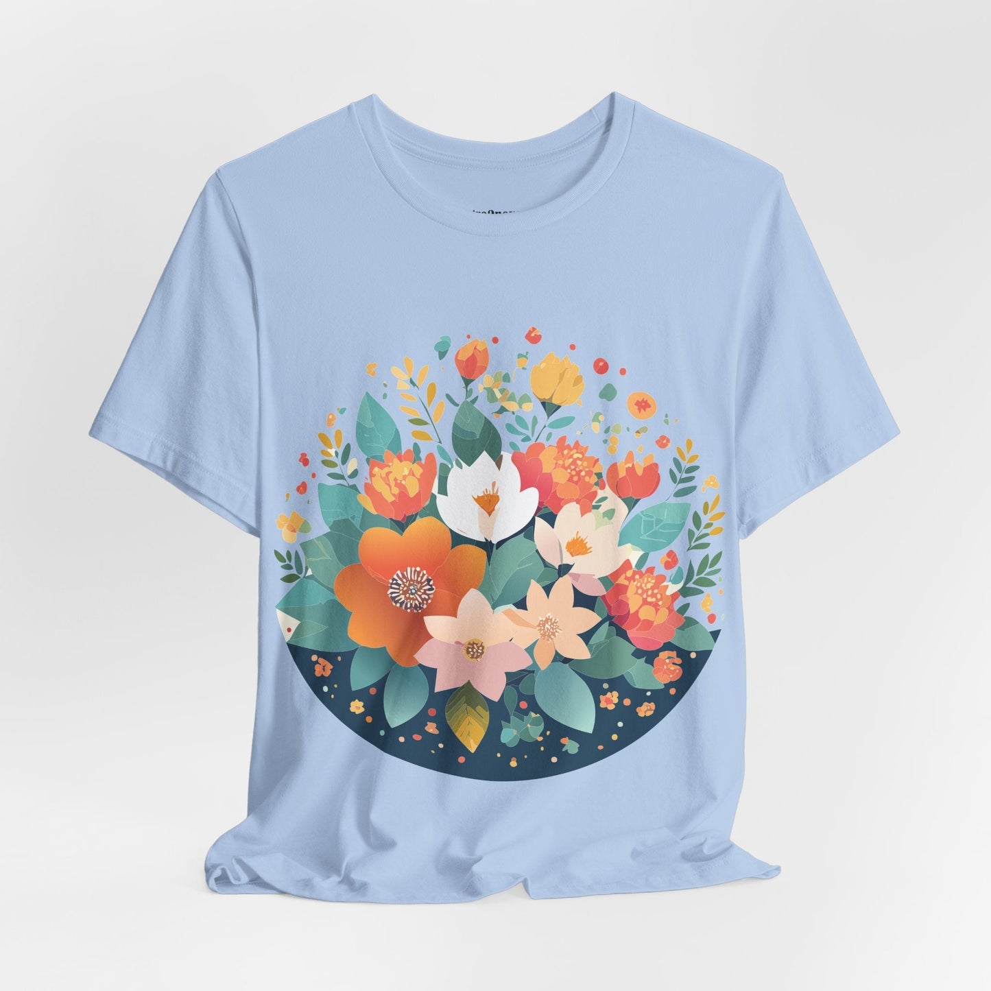Floral Flowers Shirt Unisex Lightweight Breathable Jersey Tee Floral Pattern Short Sleeve