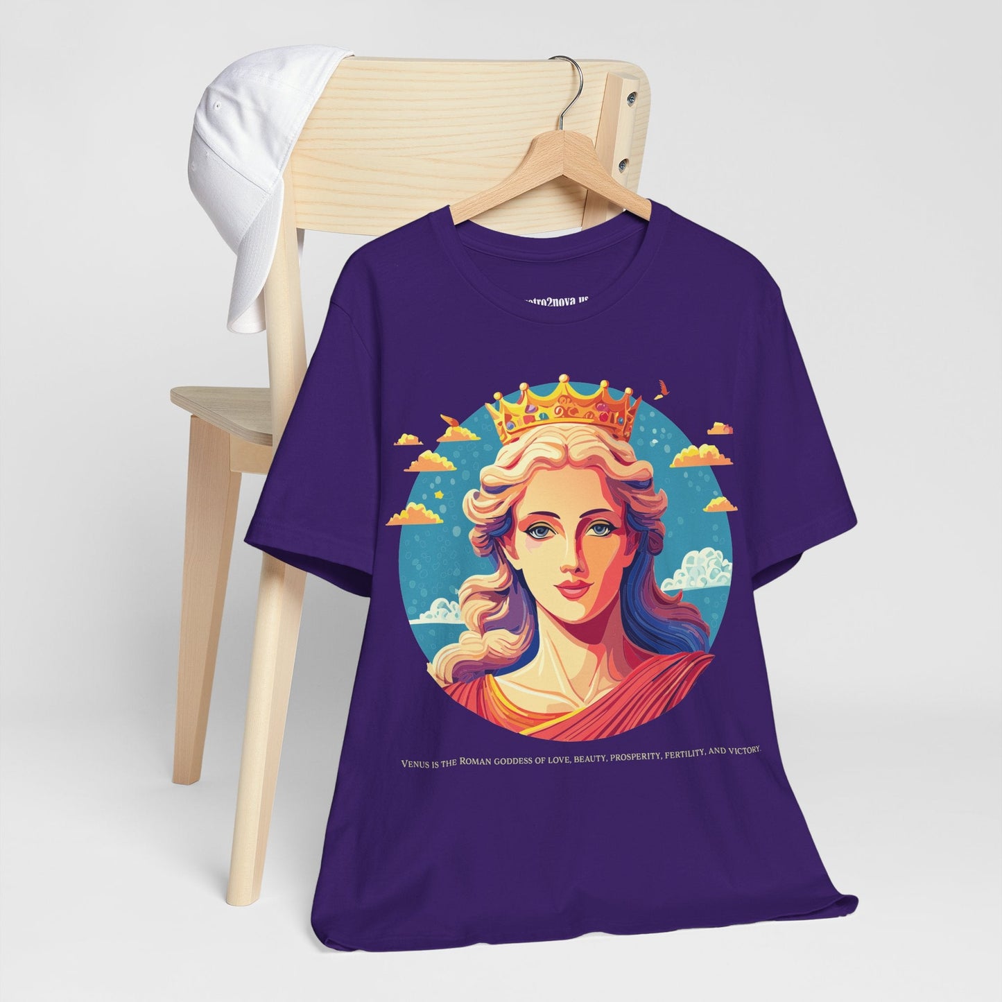 Goddess Venus Graphic Tee Unisex Cotton Short Sleeve Shirt With Original Retro2Nova Artwork