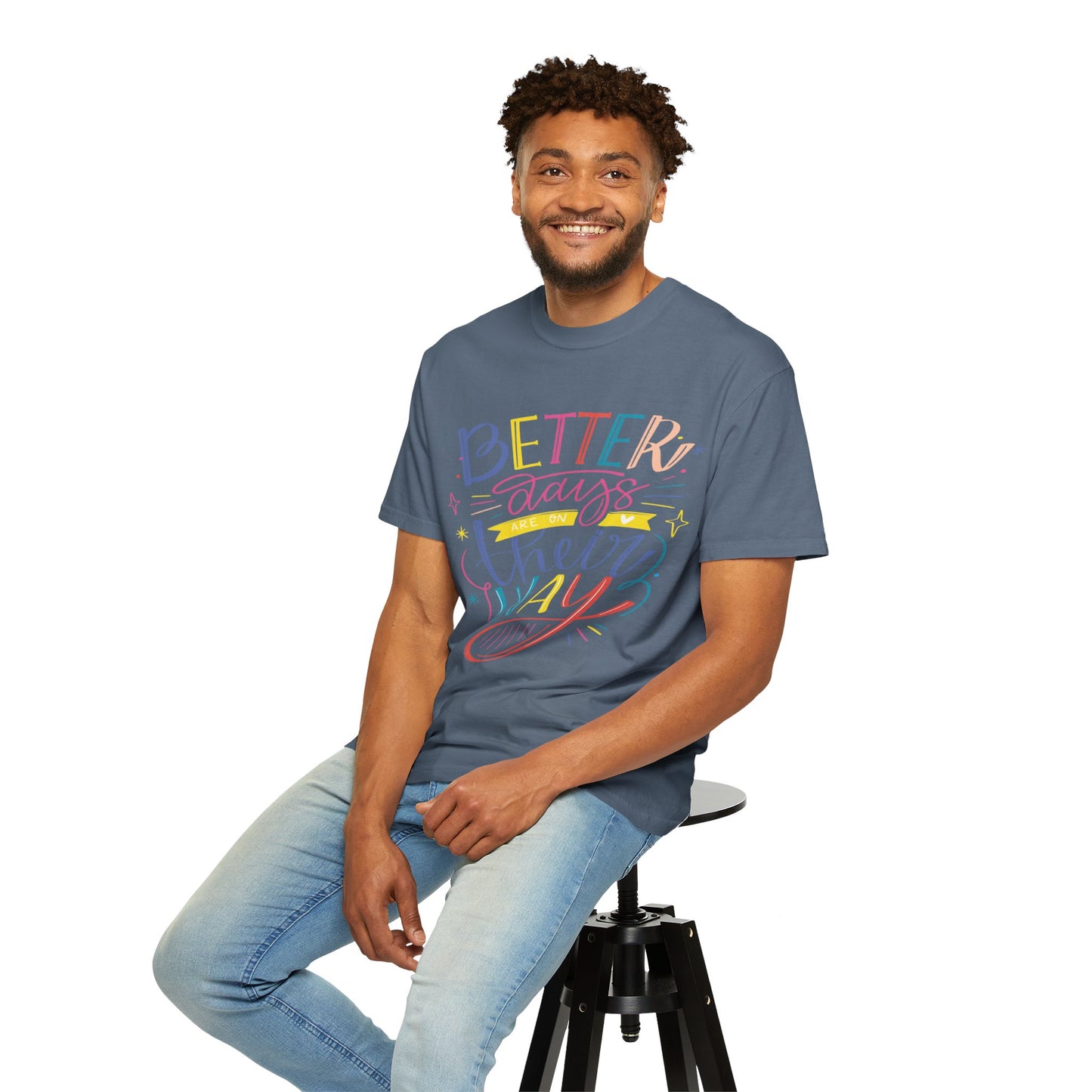 Unisex T-shirt with art design with positive quotes print