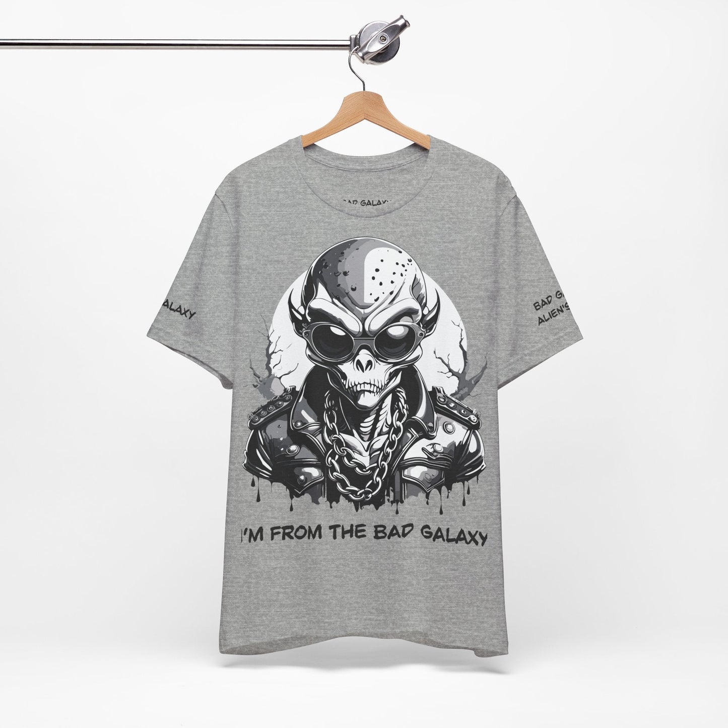 Tee Shirt With Alien From Bad Galaxy Made To Order One Hundred Percent Cotton Eco Inks Free Shipping