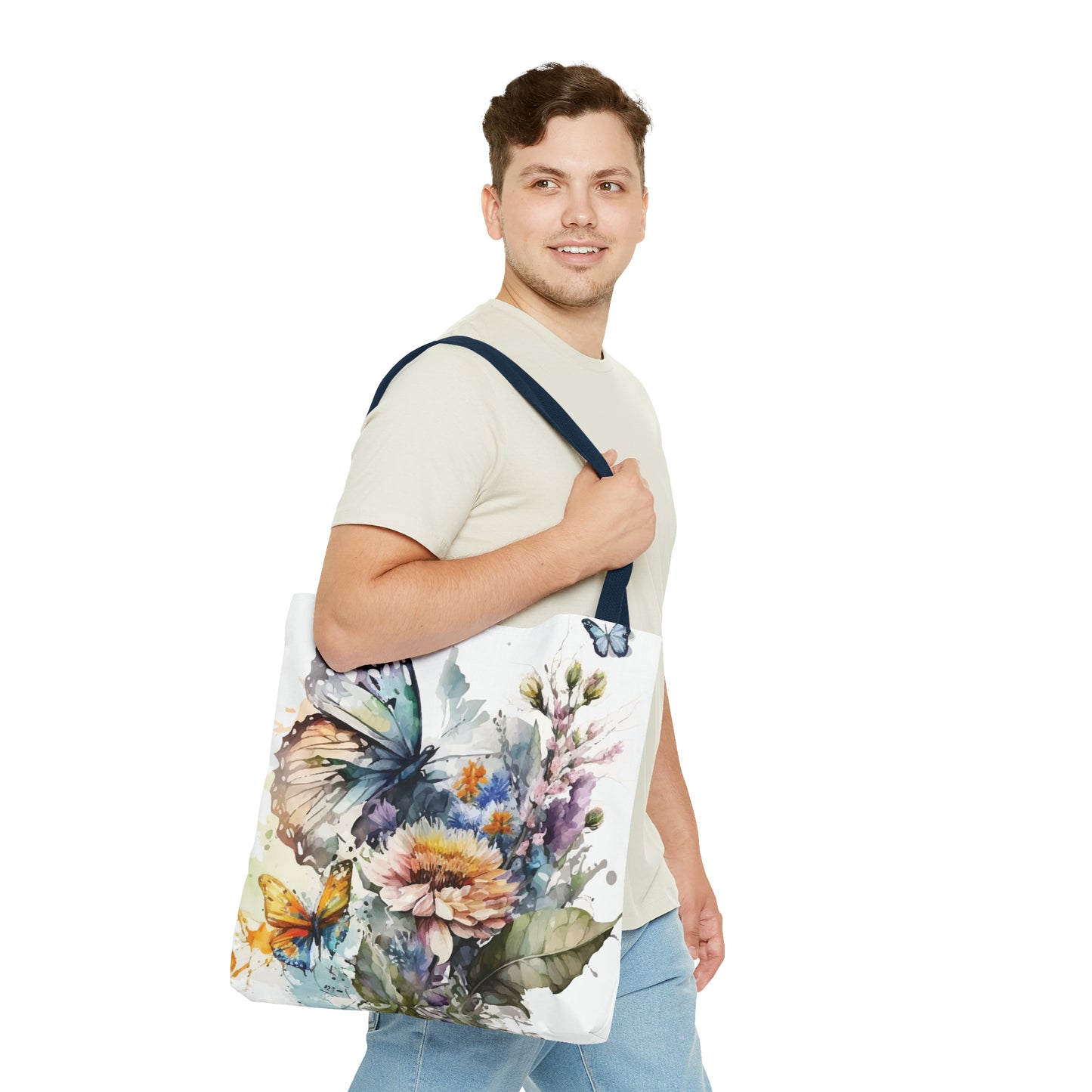 Canvas Bag with Butterfly Prints