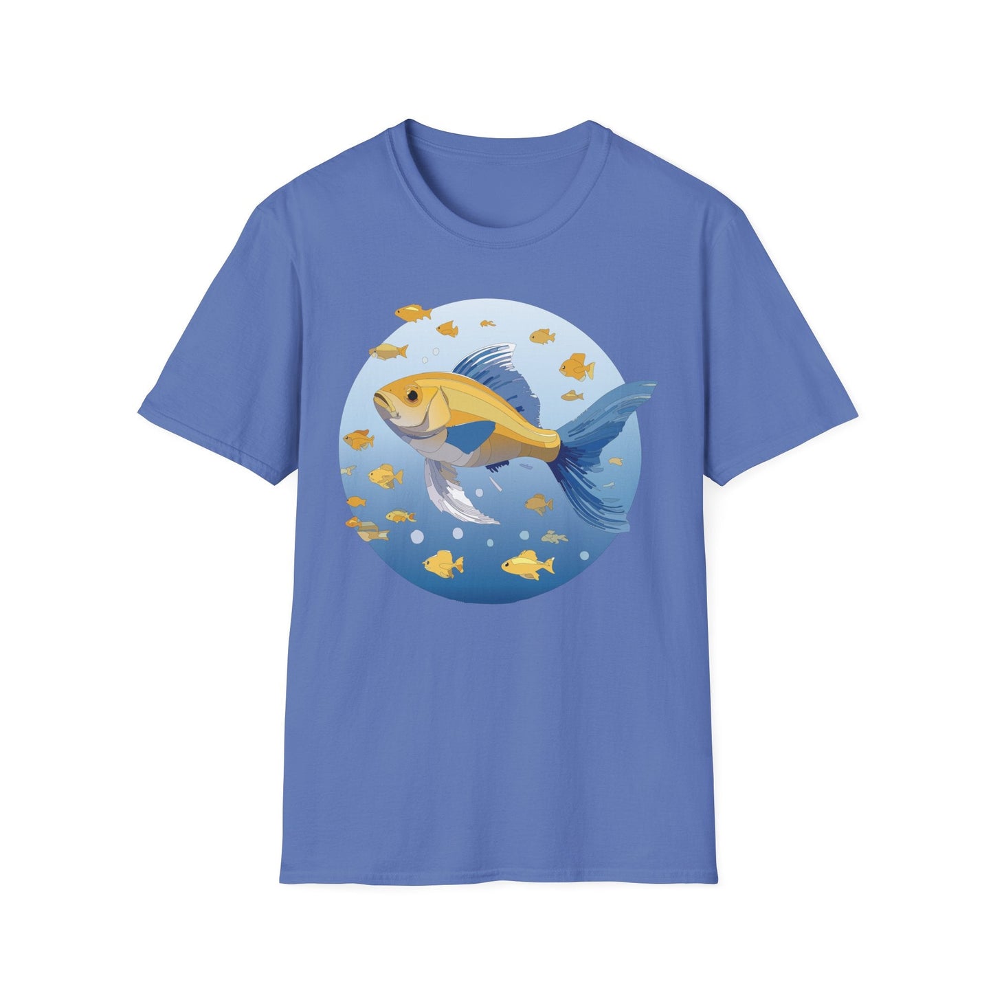 Fish Art Graphic Tee Shirt For Men And Women Unisex Cotton Softstyle Tee With Fish Artwork Design