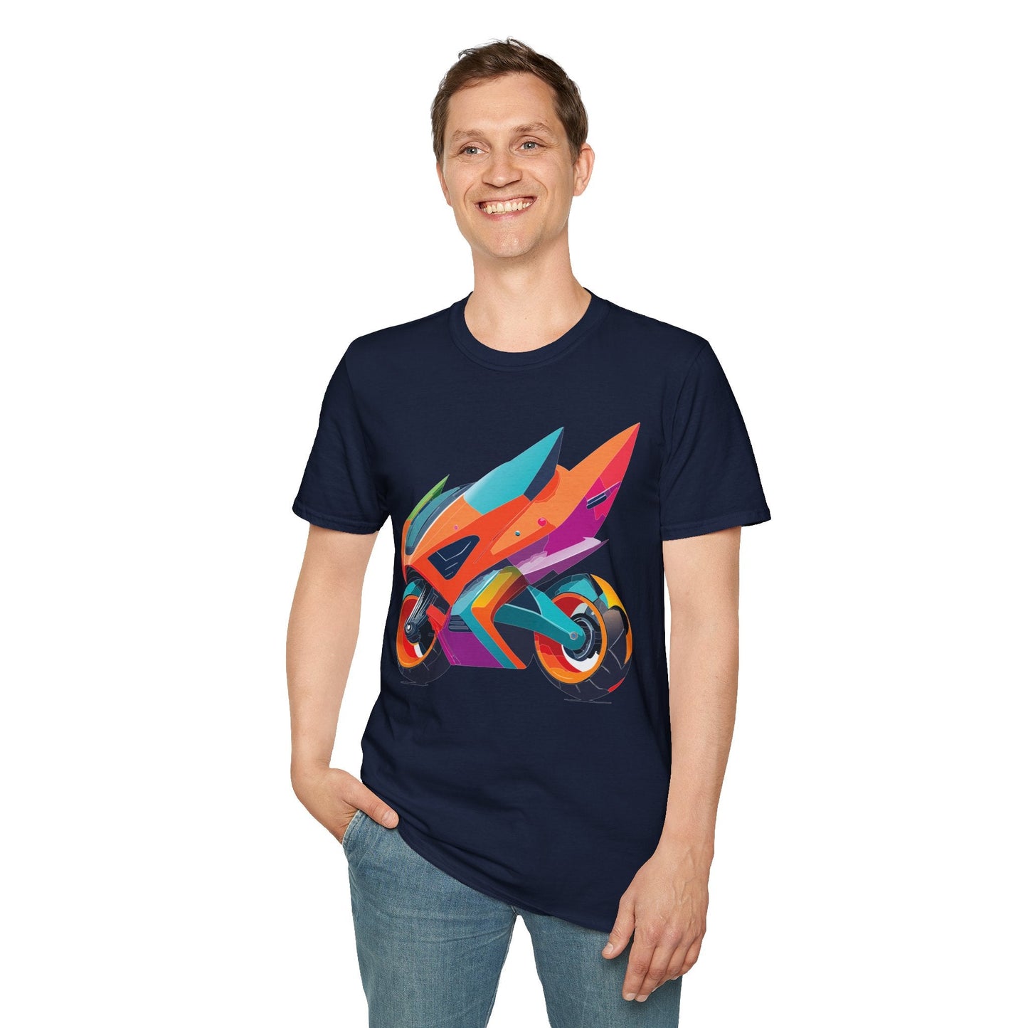 Bike Graphic Unisex Cotton Motorcycle Art Design Tee 3