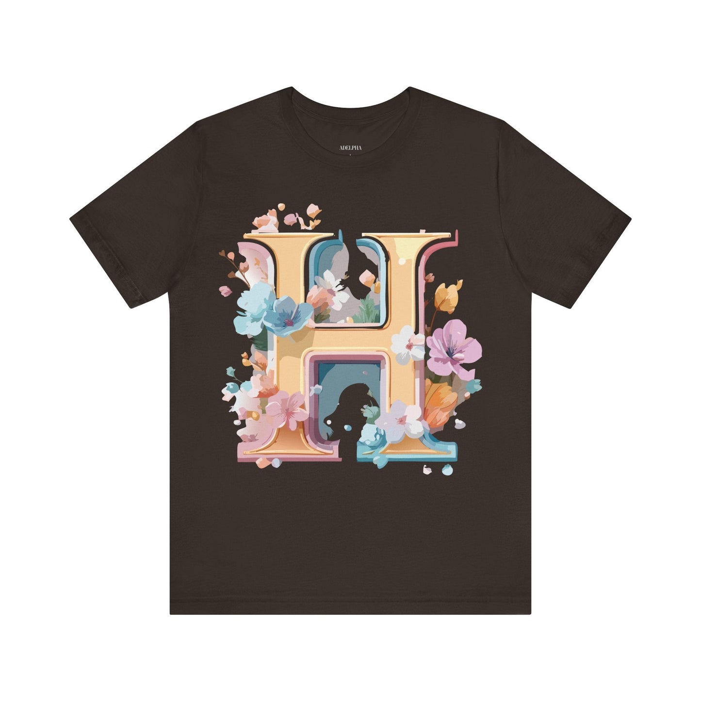 Letter H Graphic Tee Unisex Short Sleeve Shirt By Adelpha Featuring Vintage Inspired Artwork