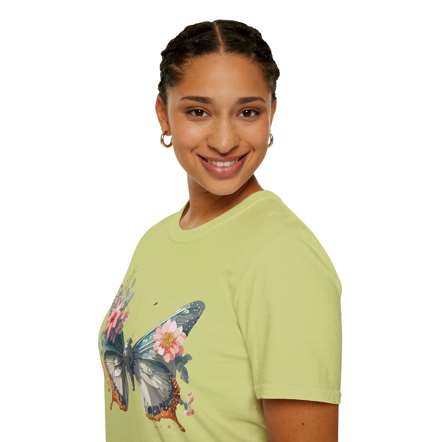 Butterfly Shirt Unisex Softstyle T Shirt Gildan 64000 Lightweight Ring Spun Cotton Monarch Design