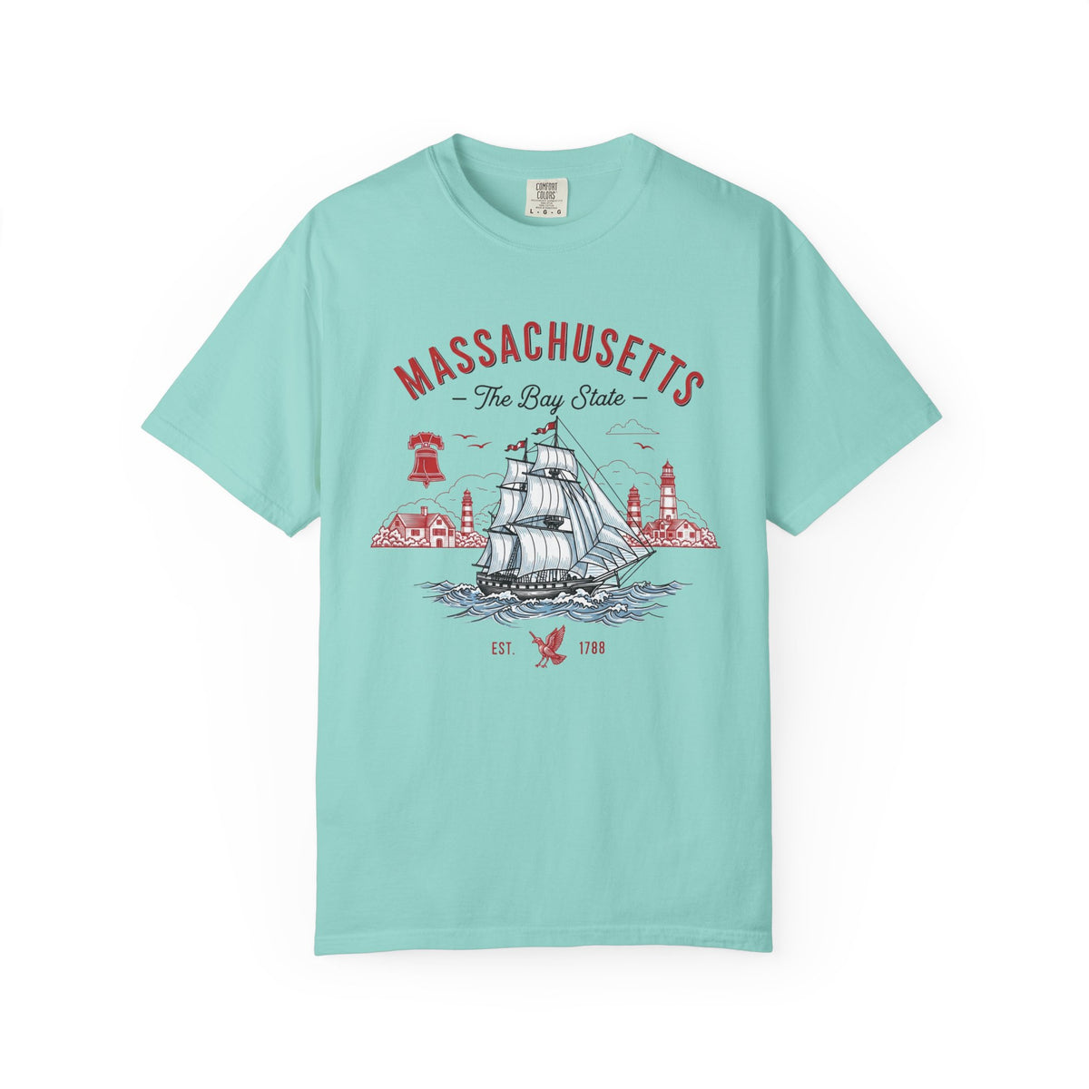Massachusetts State Vintage Travel Tourist Graphic Tee Unisex 100 Cotton Comfort Colors T-Shirt