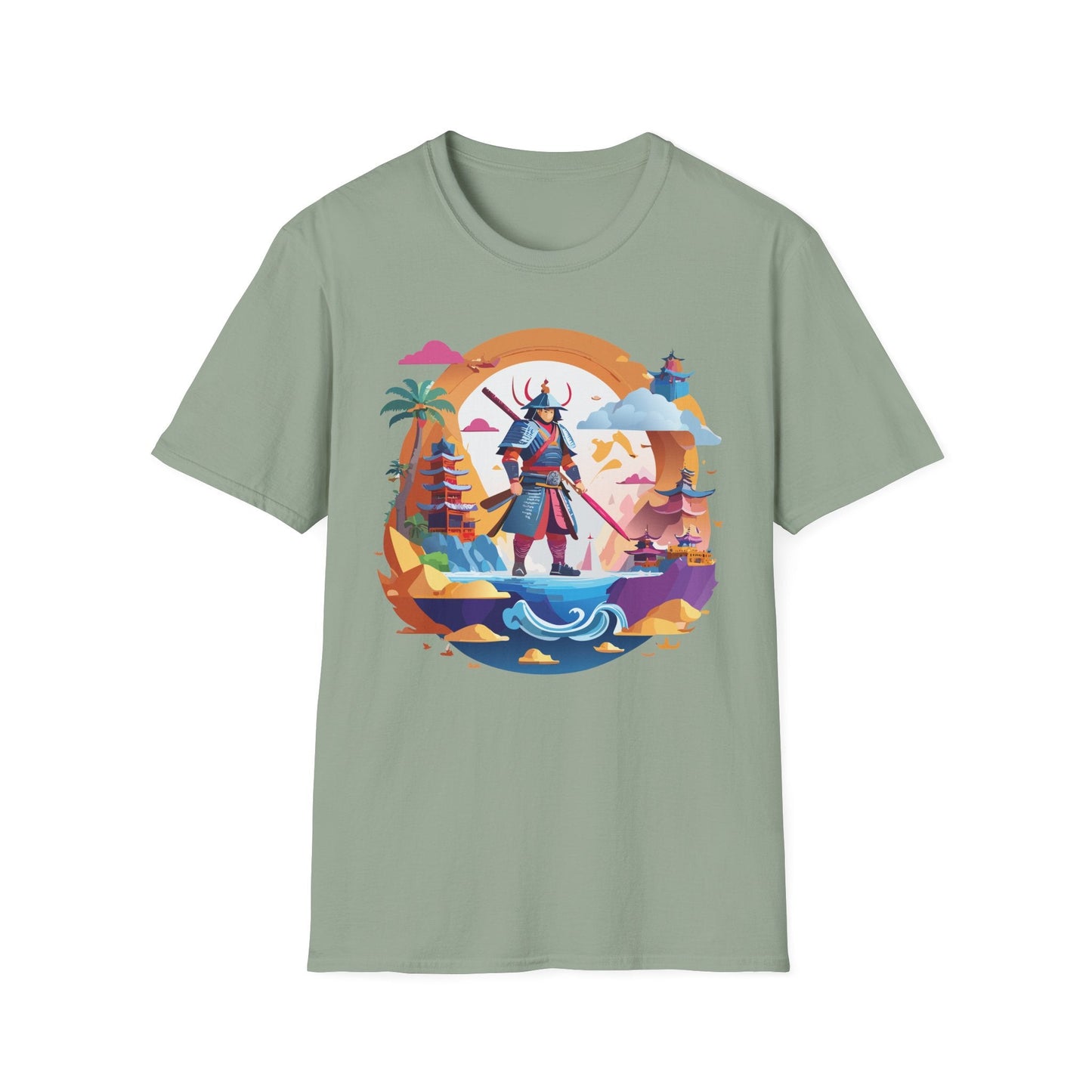 Samurai T Shirt Unisex Gildan Softstyle 64000 100 Percent Ring Spun Cotton Lightweight Tee