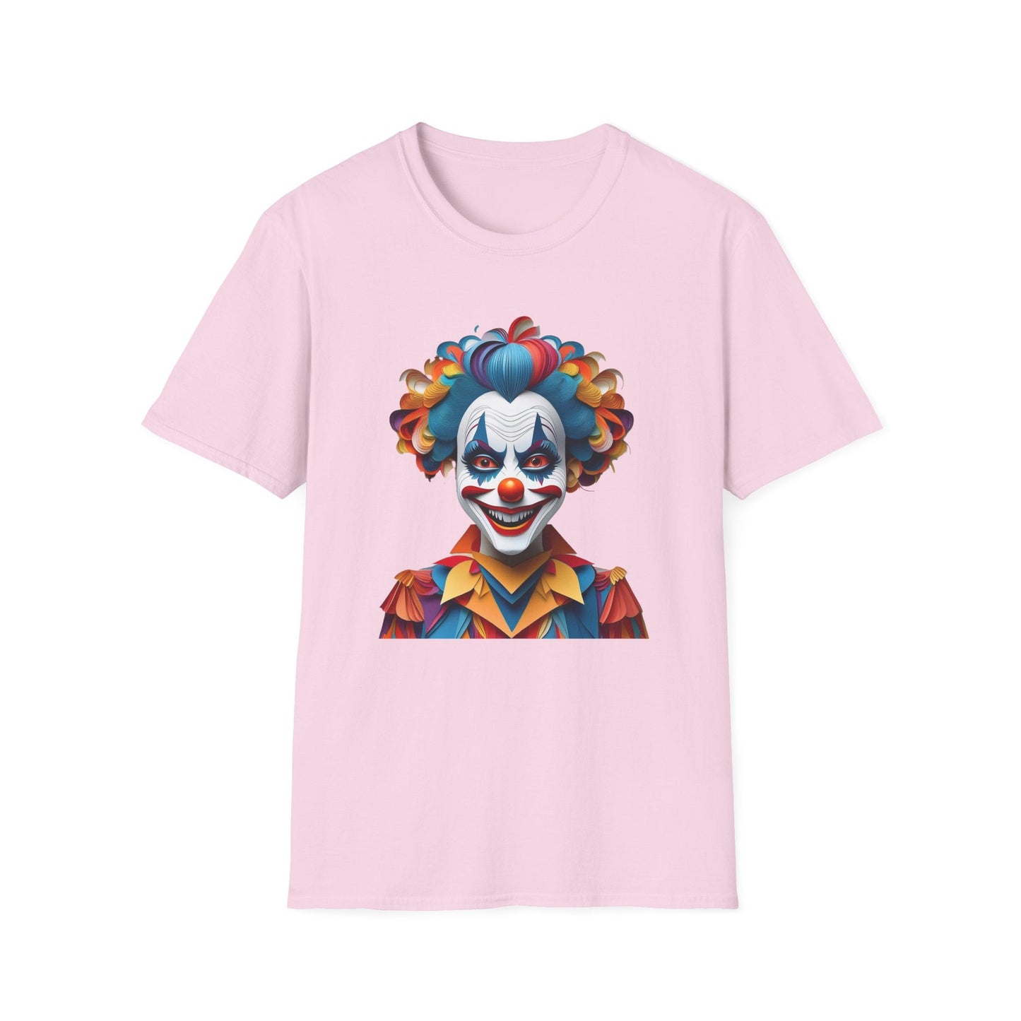 Clown Shirt Unisex T Shirt Short Sleeve Funny Man Circus Tee Gildan Softstyle 64000