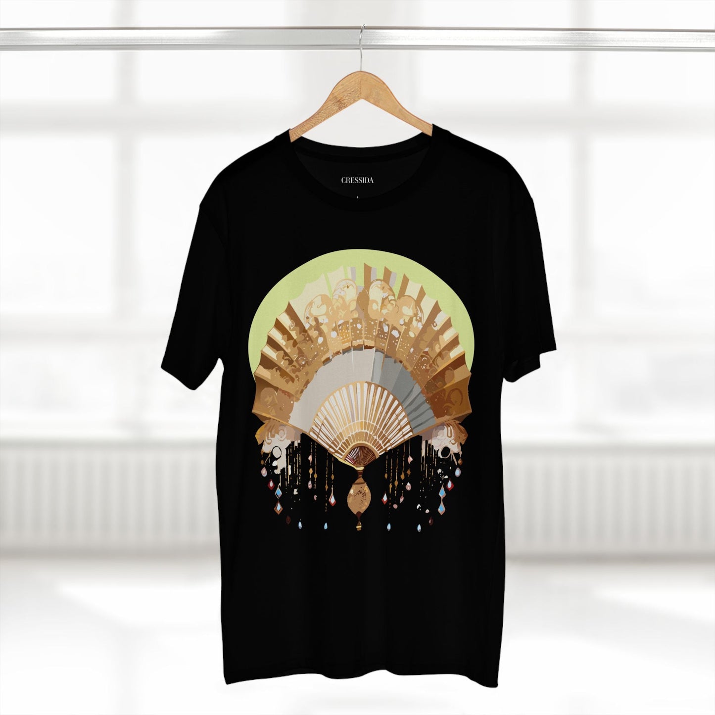 Antique Fan Graphic Design T-Shirt Unisex 100 Cotton Floral Carnival Artwork Tee 18