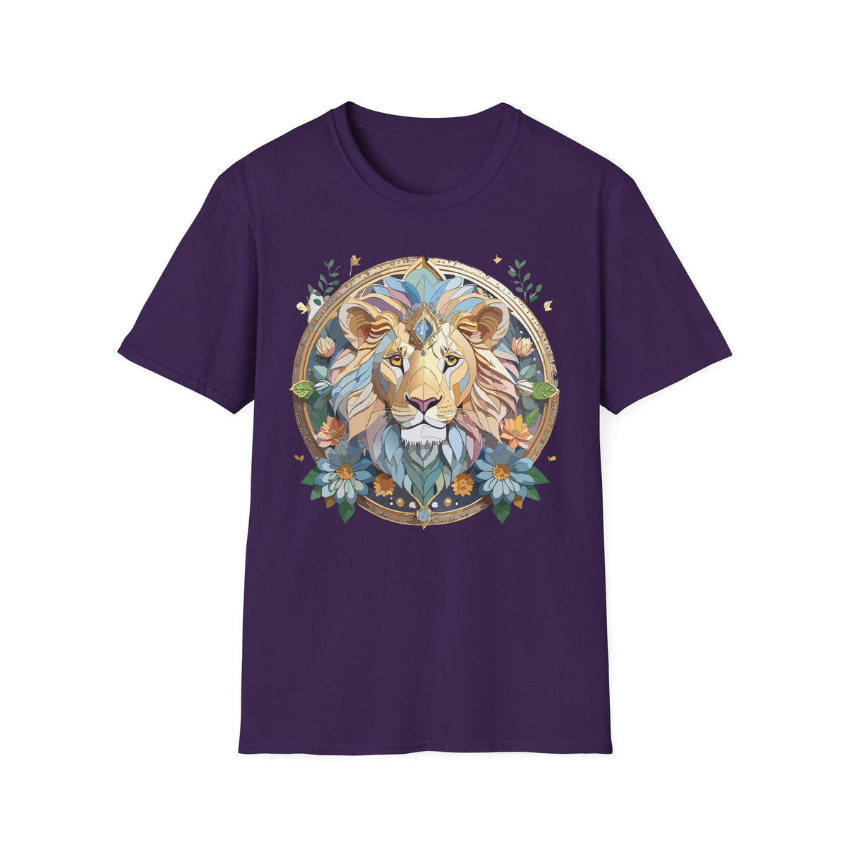 Boho Geometric Lion Tee | Lion Face T-Shirt, Bohemian Animal Graphic