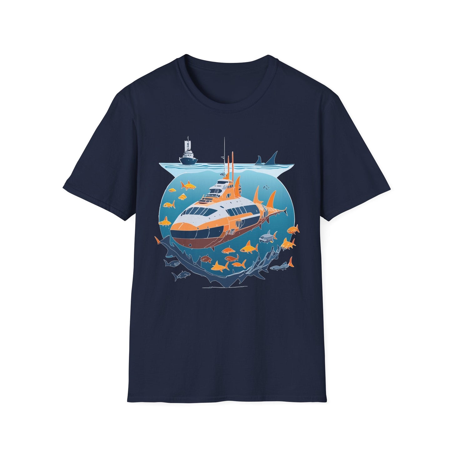 Ocean Tee Shirt Unisex Short Sleeve Gildan Softstyle 64000 Premium Comfort Ocean Artwork