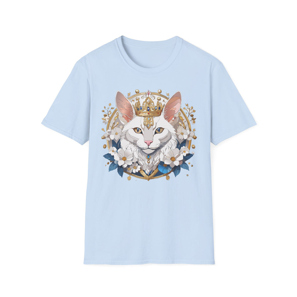 Regal Cat Crown T-Shirt | Crowned Kitty Illustration Tee