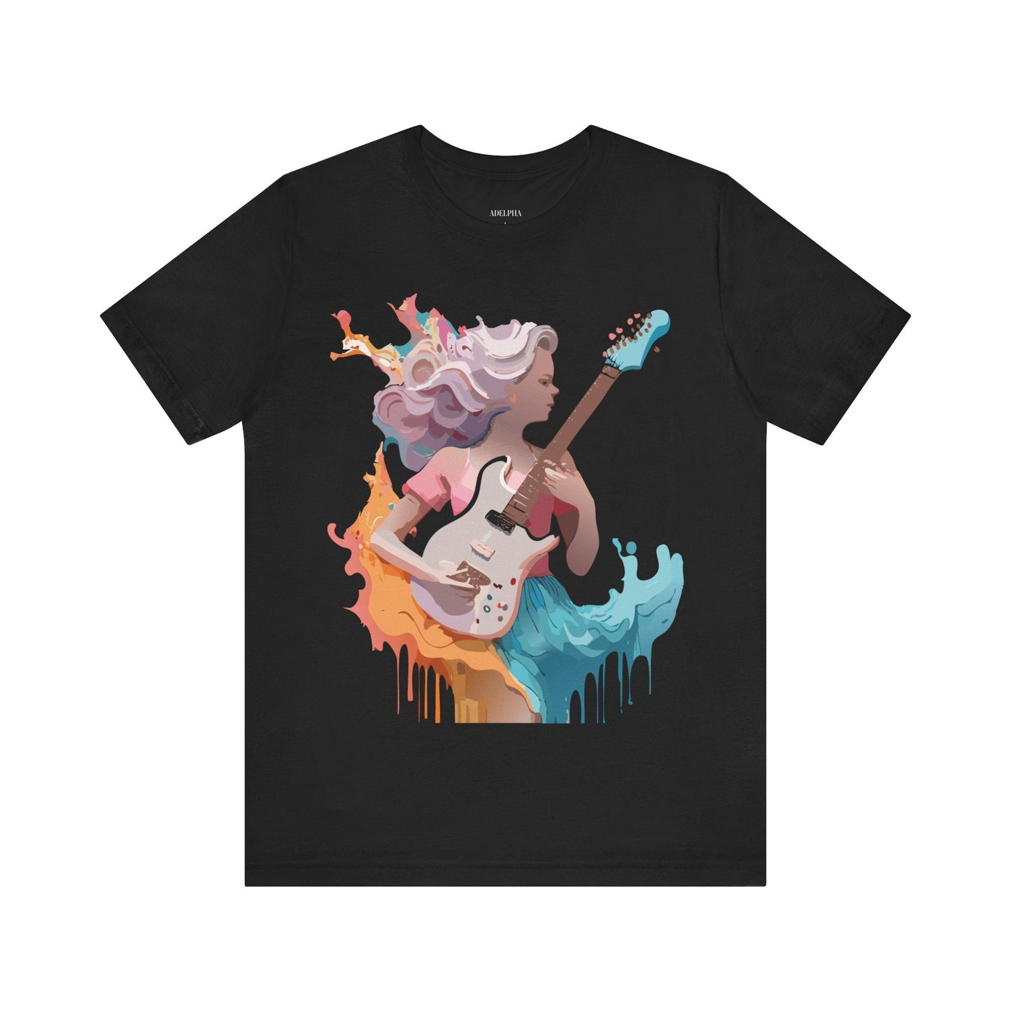 Adelpha Vintage Music Graphic Tee Unisex Short Sleeve Jersey Shirt for Everyday Wear