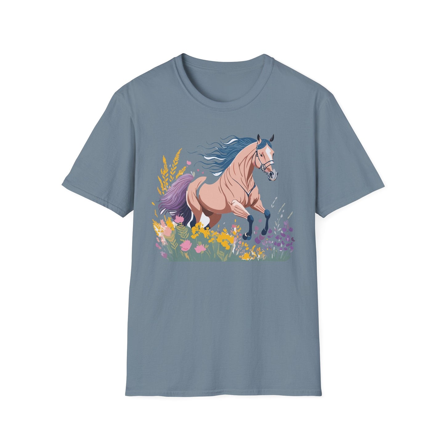 Unisex Horse Shirt With Animal Design Gildan Softstyle 64000 Tee