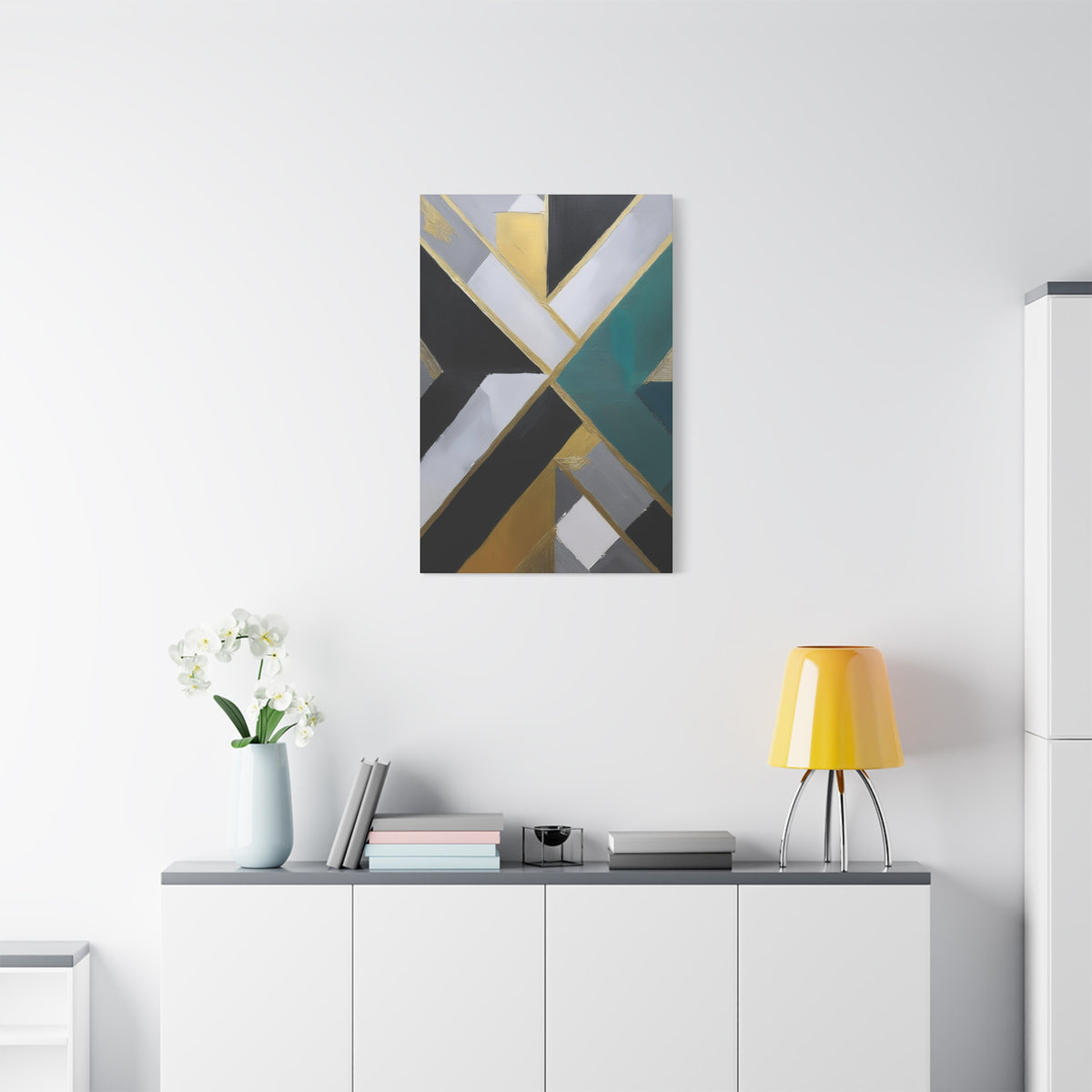Abstract Geometric Painting Print Canvas 20x24,20x30,24x30 24x32,24x36,30x40 32x48,36x48,40x60 Pine-Wood Inner Frame ABS-76
