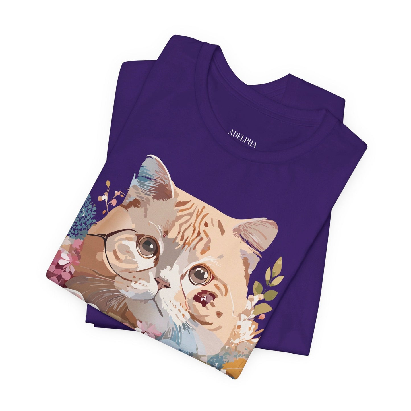 Cat Graphic Tee Unisex Short Sleeve Vintage Inspired Art Design Adelpha