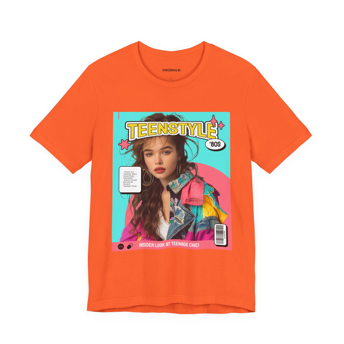 Magazine Cover Graphic Unisex Cotton Bella+Canvas Tee with Retro Poster Design ab114