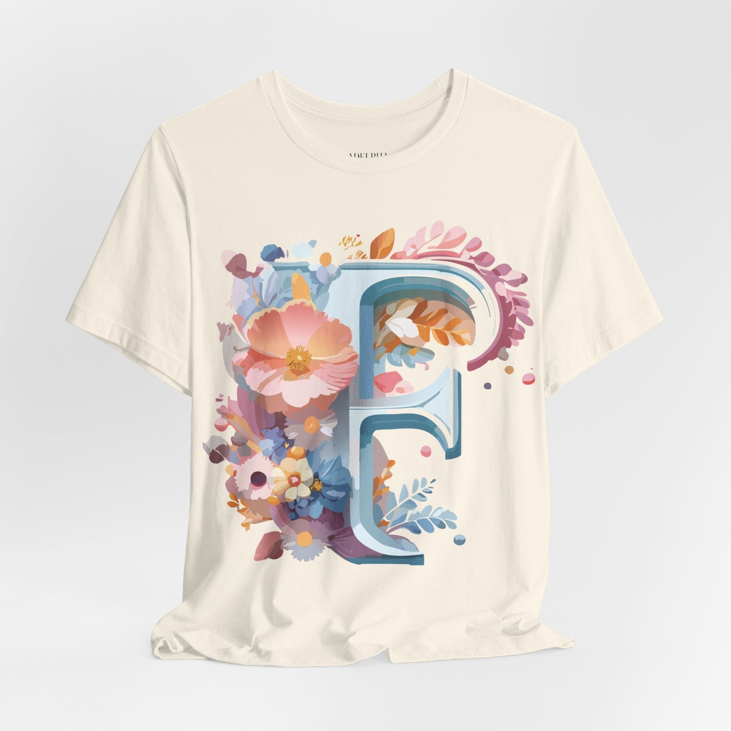 Letter F Shirt Unisex Graphic Tee Jersey Short Sleeve by Adelpha Vintage Inspired Art Design