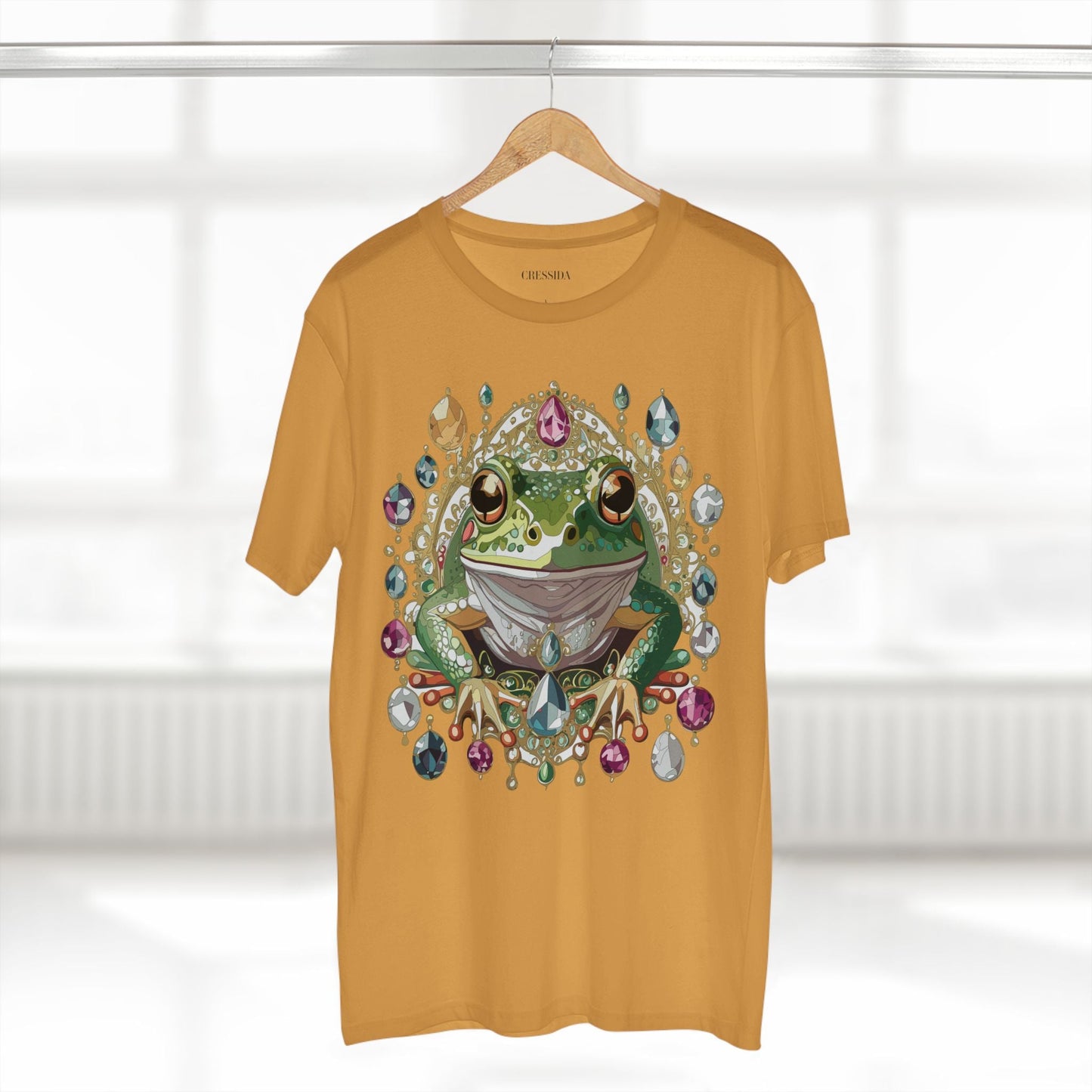 Frog Graphic Unisex 100 Cotton Tee With Unique Animal Golden Medallion Art Design 27
