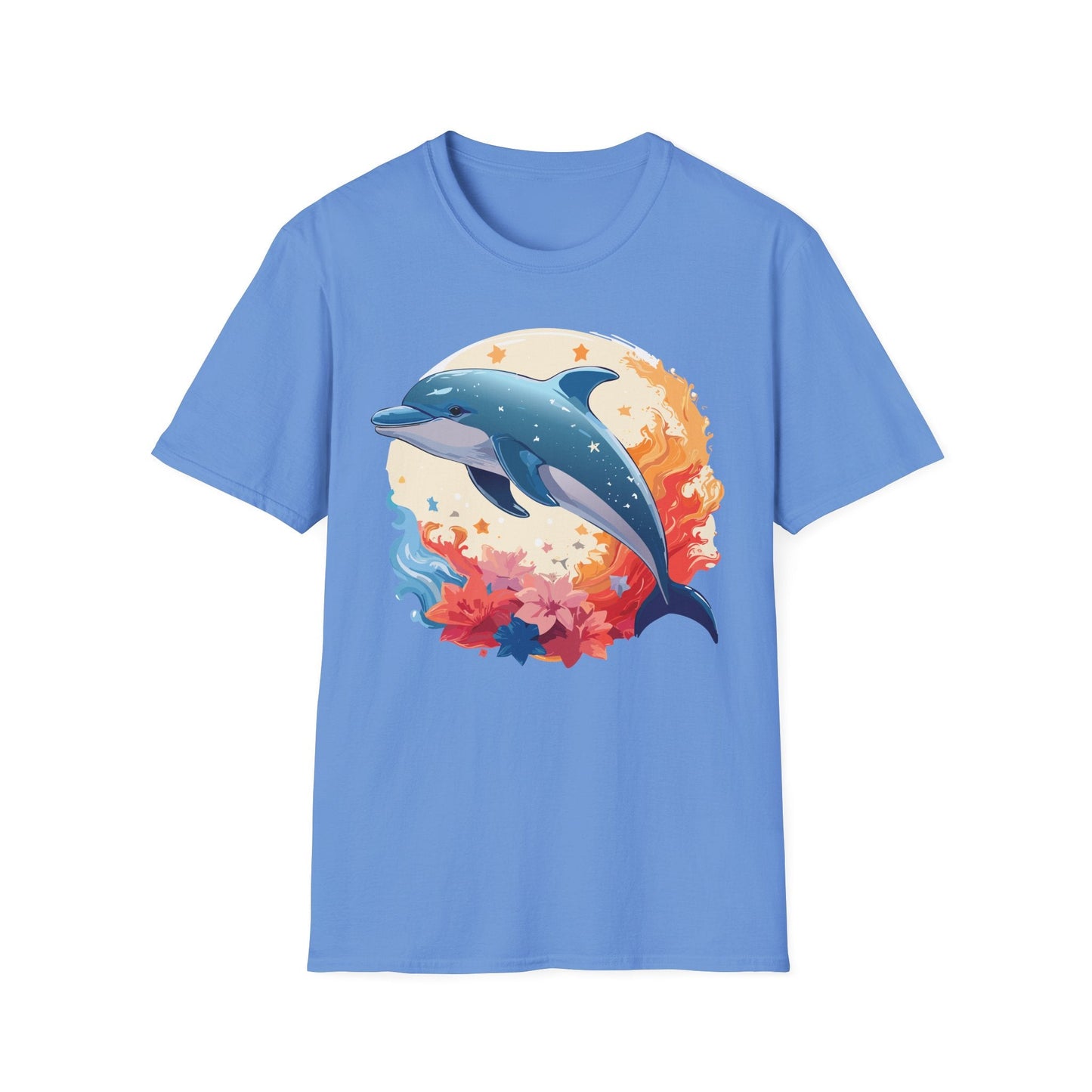 Dolphin T Shirt Unisex Softstyle Gildan 64000 100 Percent Ring Spun Cotton Animal Fish Tee