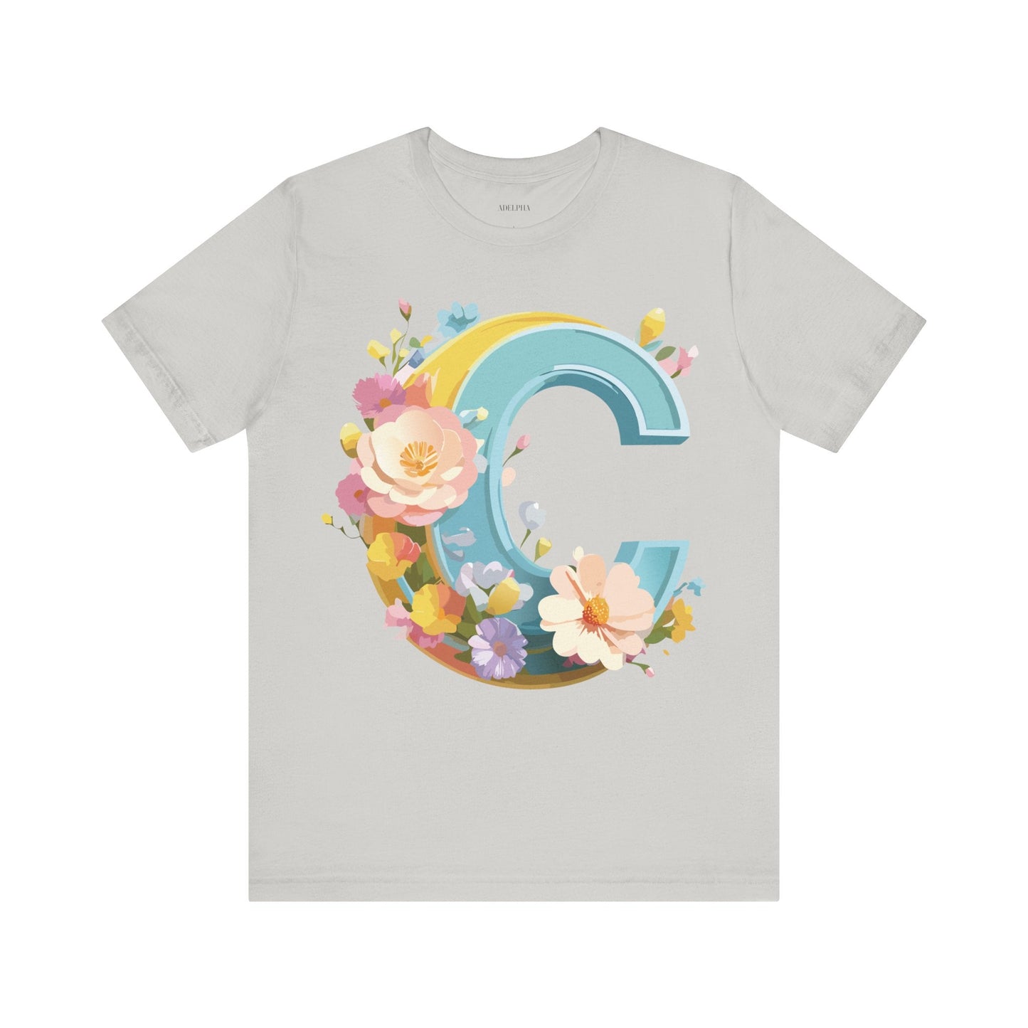 Letter C Shirt Graphic Tee Unisex Vintage Art Design Tee Adelpha Premium Short Sleeve