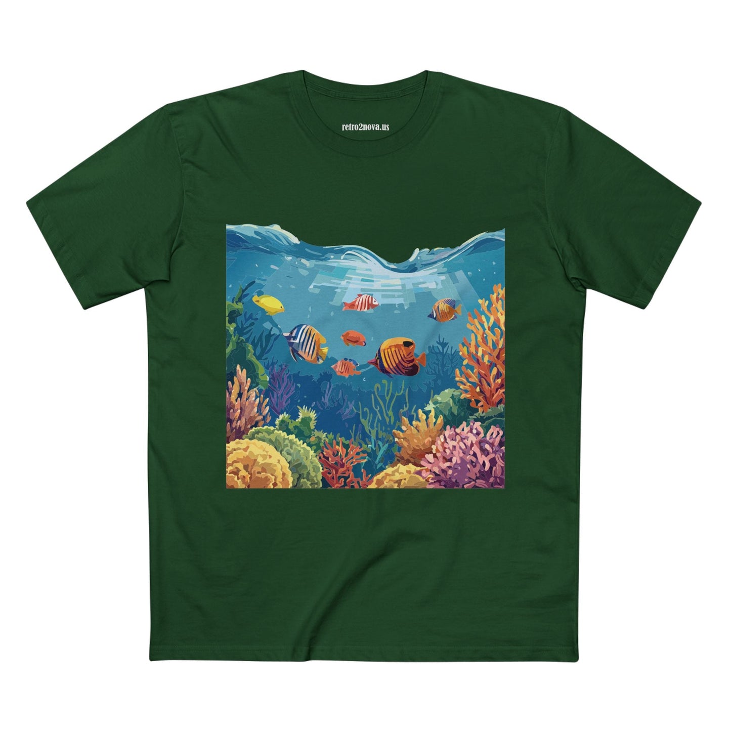 Ocean Pacific OP-25 Unisex Premium Cotton Tee With Original Art Design By Retro2Nova Art Collection