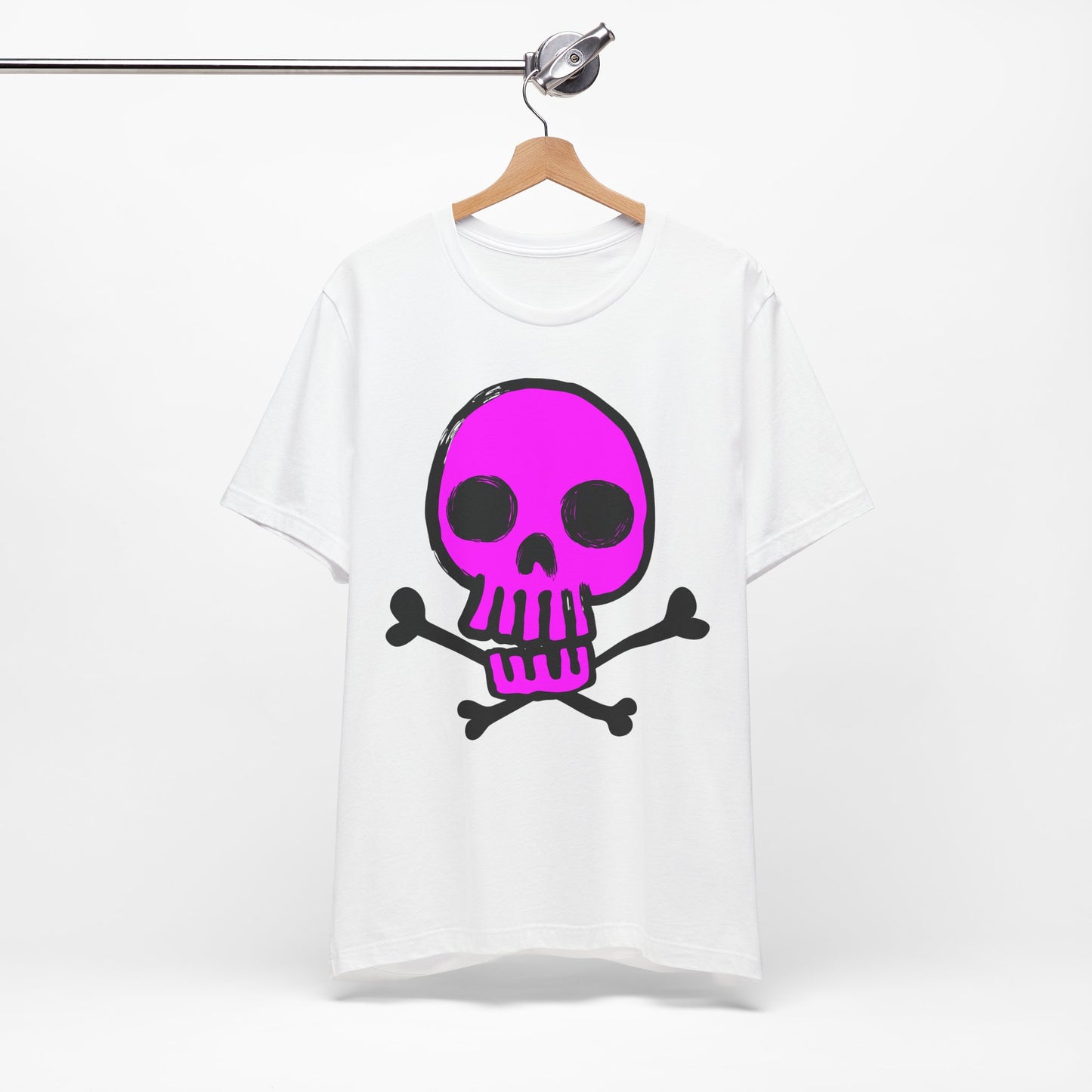 Pink Skull Graphic Design Tee, Skull Shirt, Vintage Tees, Art Design T-Shirt, Vintage Graphic Tee, Art Shirts with Skulls