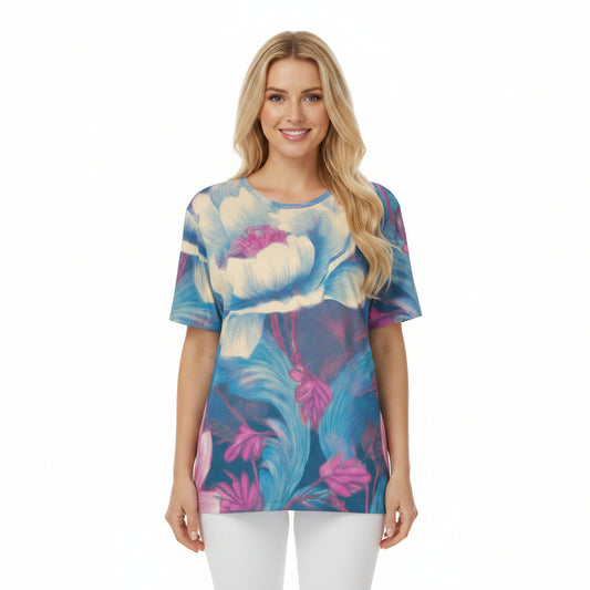 Unisex Poly T-Shirt with Floral Print