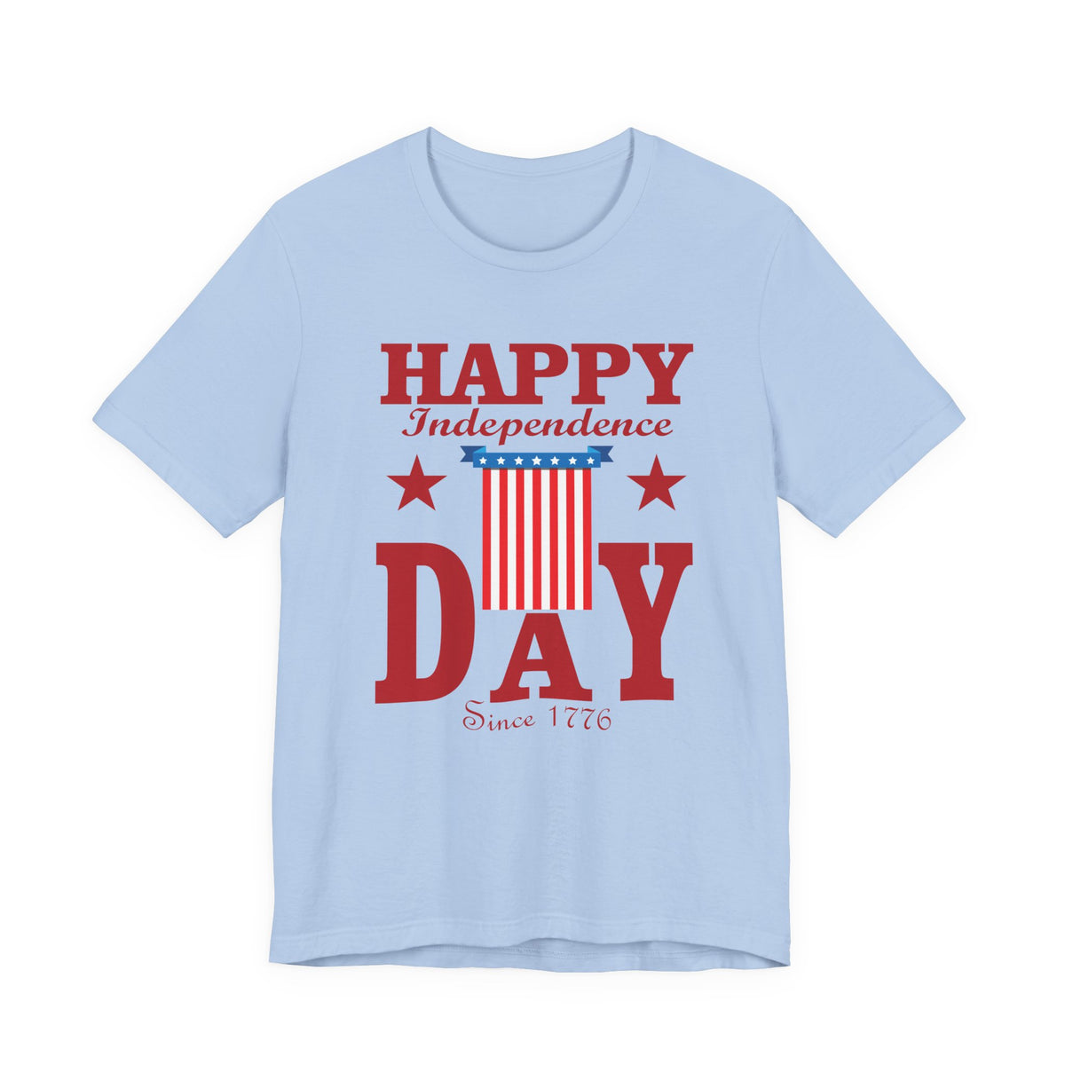 Happy Independence Day Tee Patriotic Stars Stripes July 4th Unisex Cotton Shirt 018