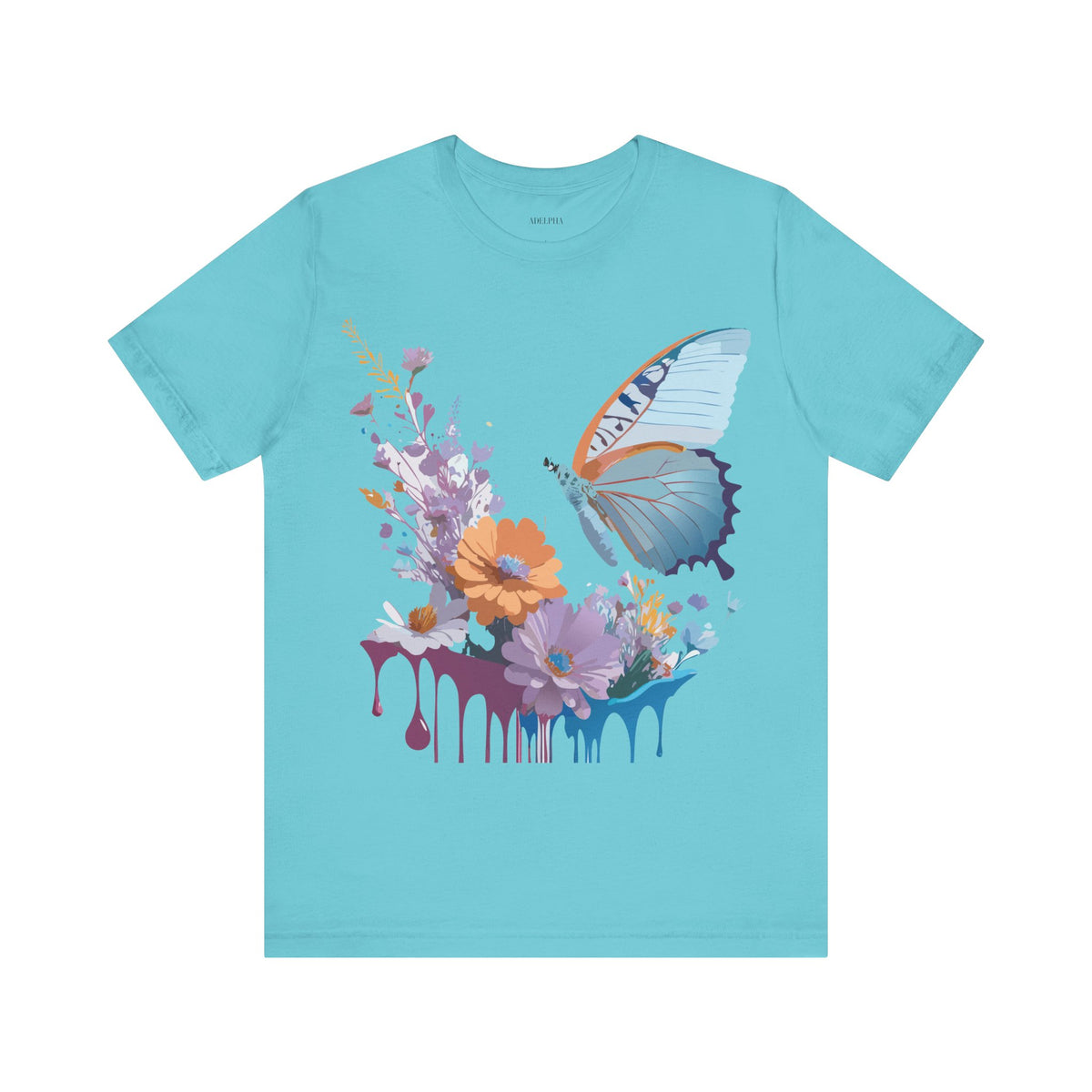 Butterfly Graphic Unisex Cotton Bella+Canvas Tee with Art Design n103
