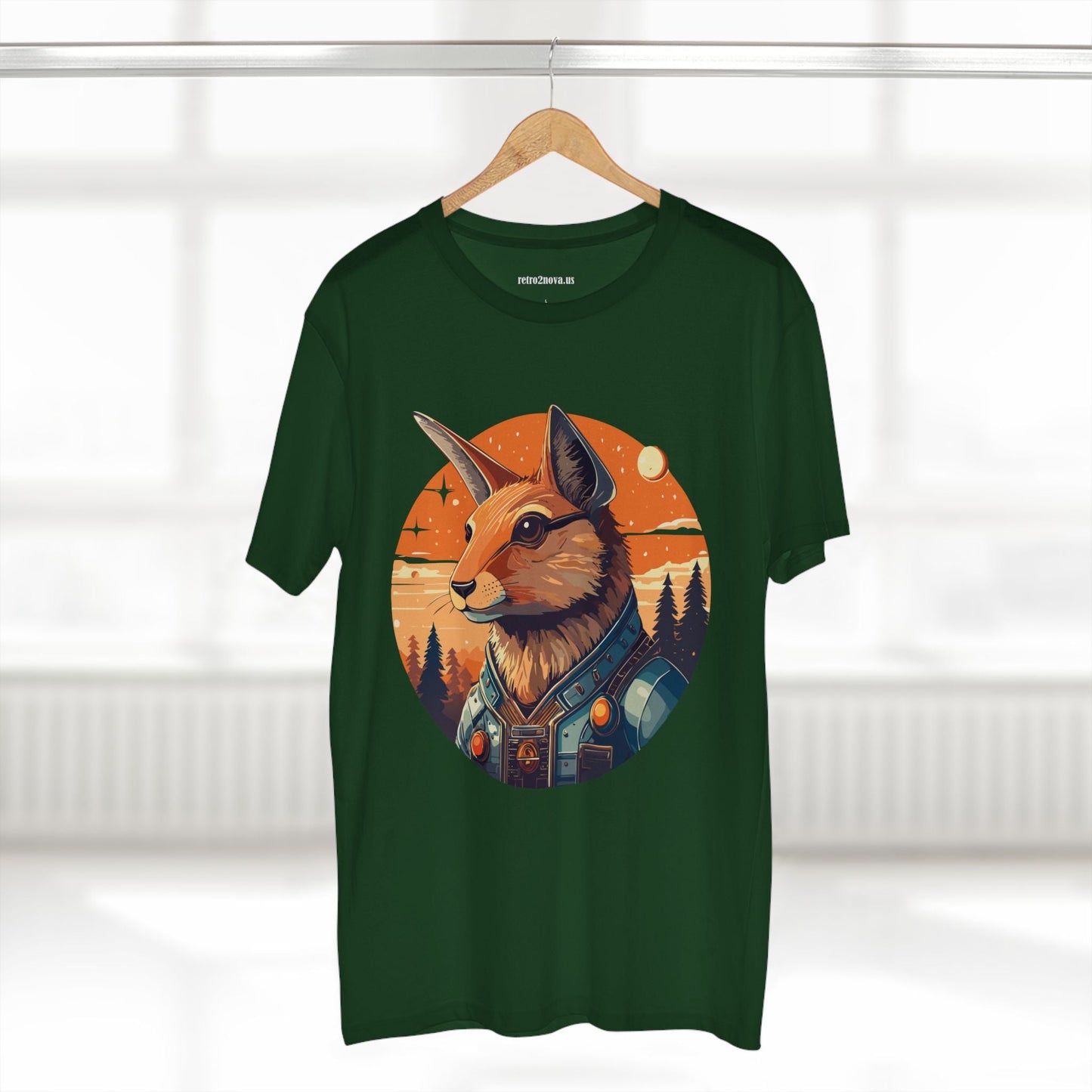 Rabbit Shirt Unisex Premium Cotton Tee With Original Art By Retro2Nova Animal Collection Soft Breathable Comfort