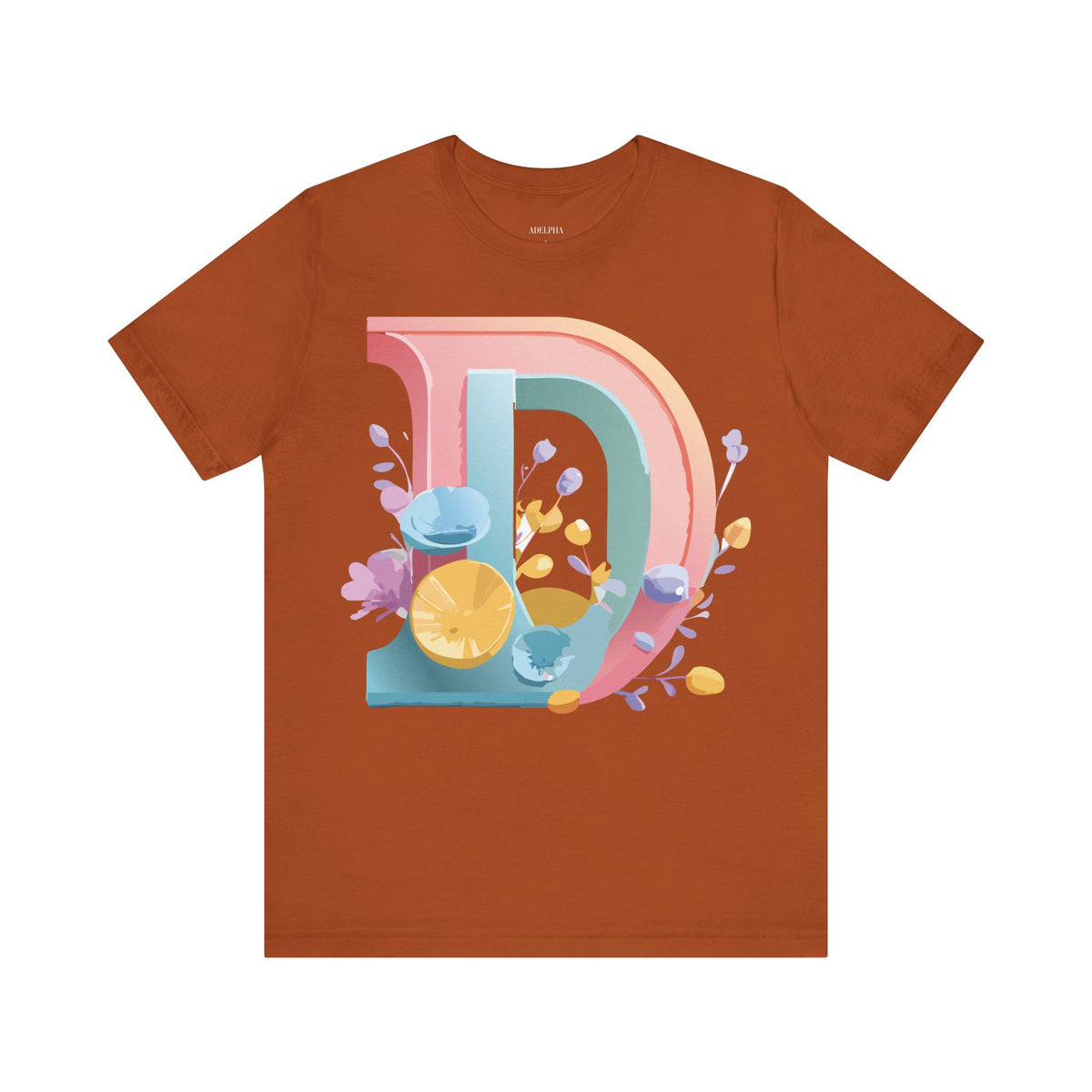 Letter D Graphic Unisex Cotton Bella+Canvas Tee with Art Letter Design