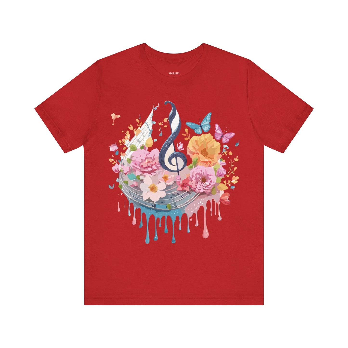 Music Graphic Unisex 100 Cotton Vintage Art with Musical Elements Tee 125